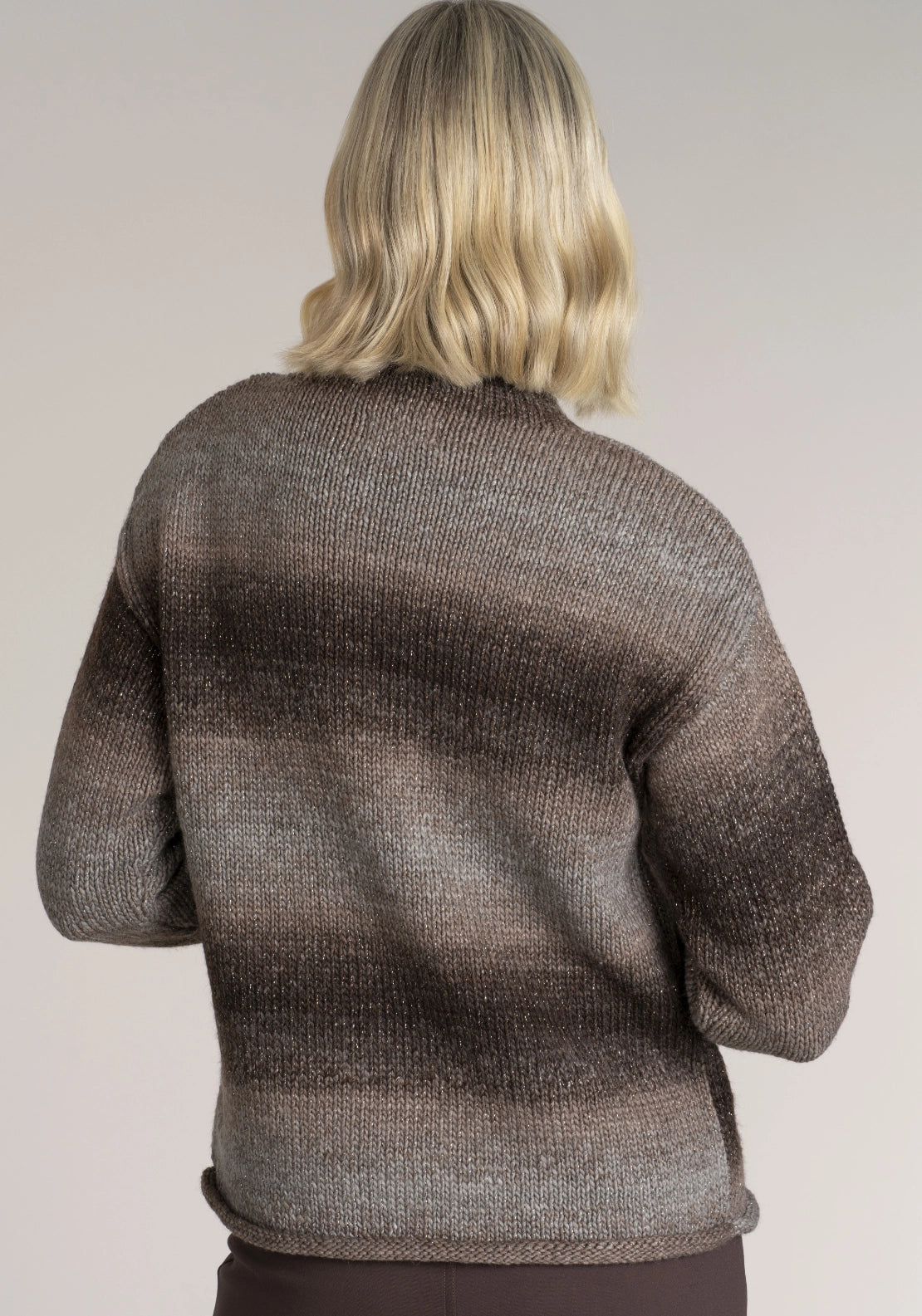 Ombre Turtle Neck Sweater - Brown