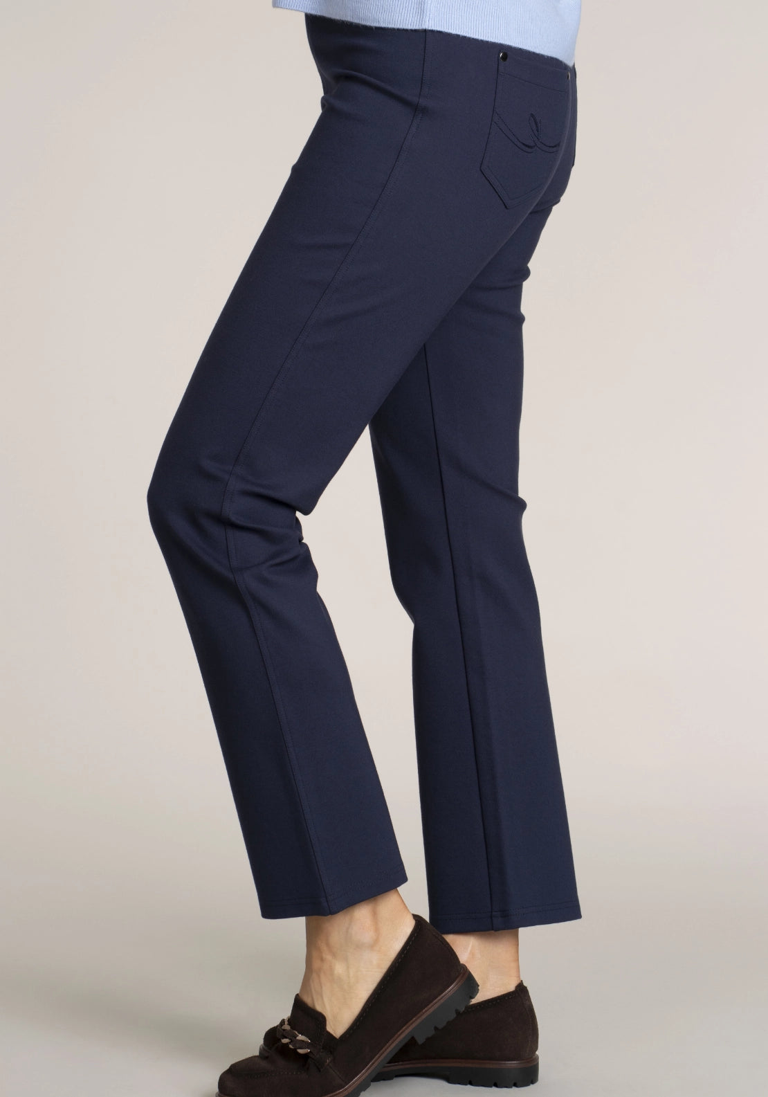 Tea Lane Regular Straight Ponte - Blue 3 Shaws Department Stores