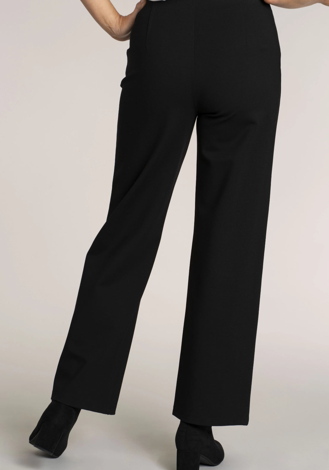 Tea Lane Ponte Button Trouser - Black 2 Shaws Department Stores