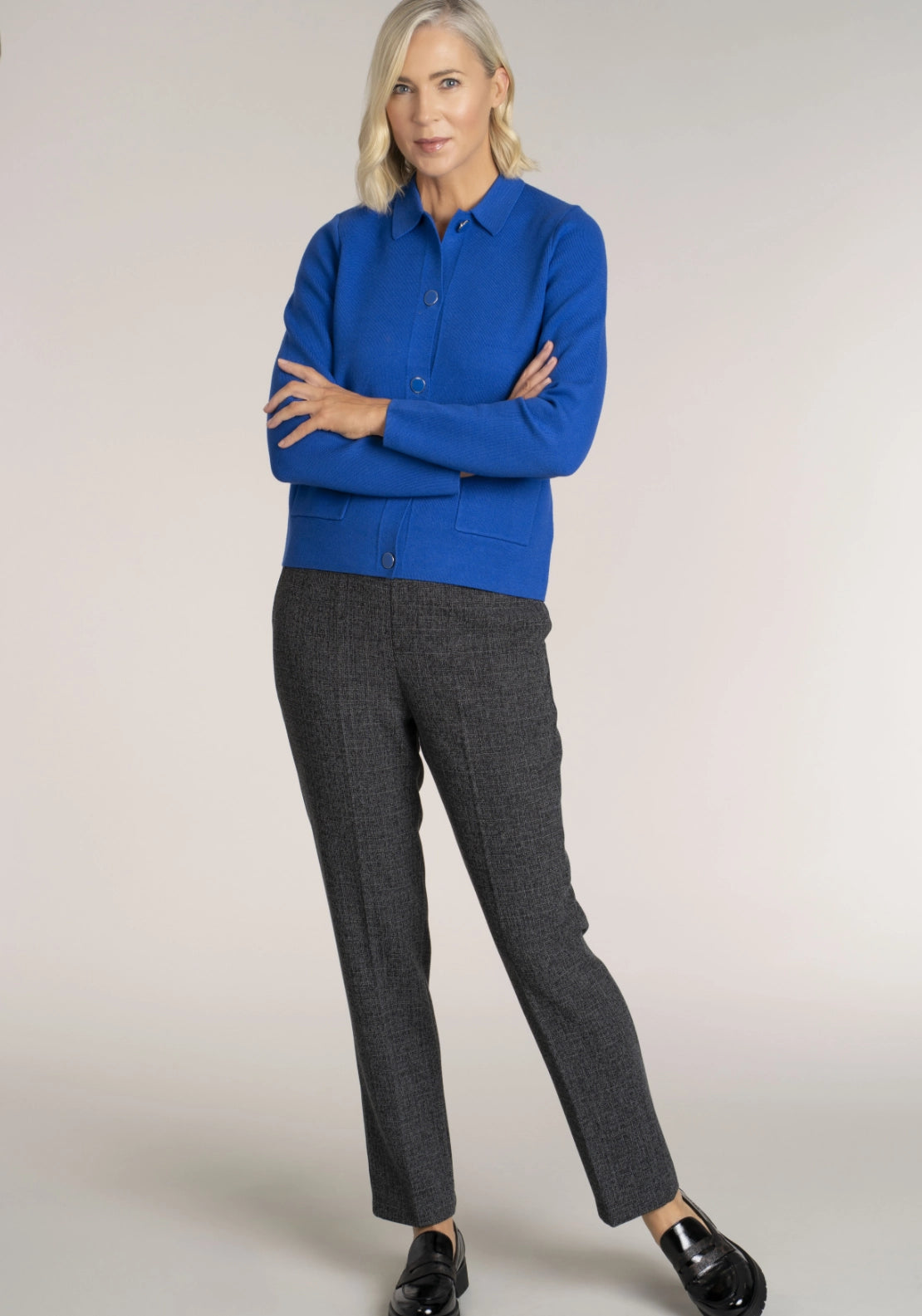 Tea Lane Everyday Button Cardigan - Cobalt Blue 5 Shaws Department Stores