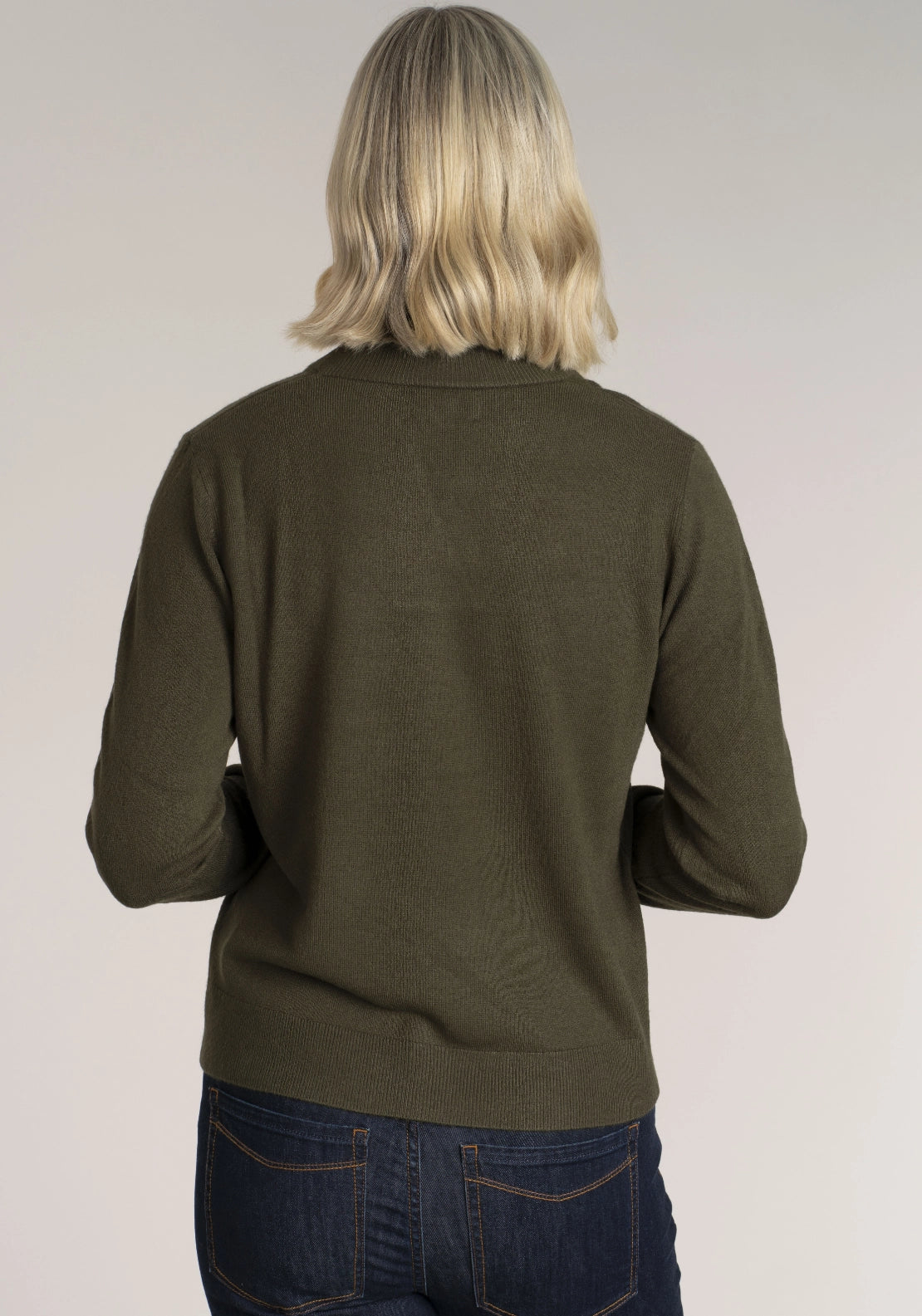 Cashmillon V-Neck Jumper - Dark Sage