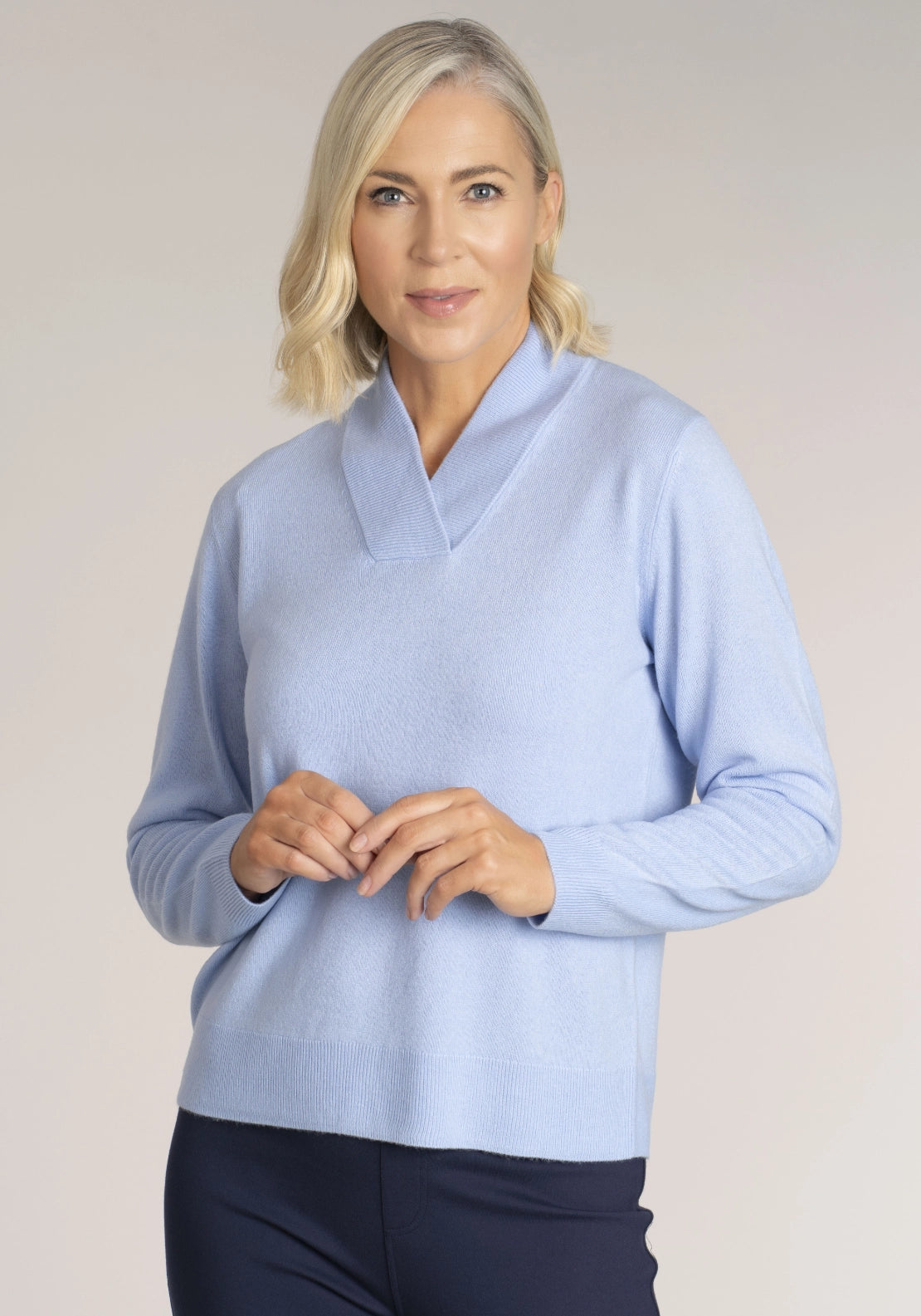 Cashmillon V-Neck Jumper - Blue