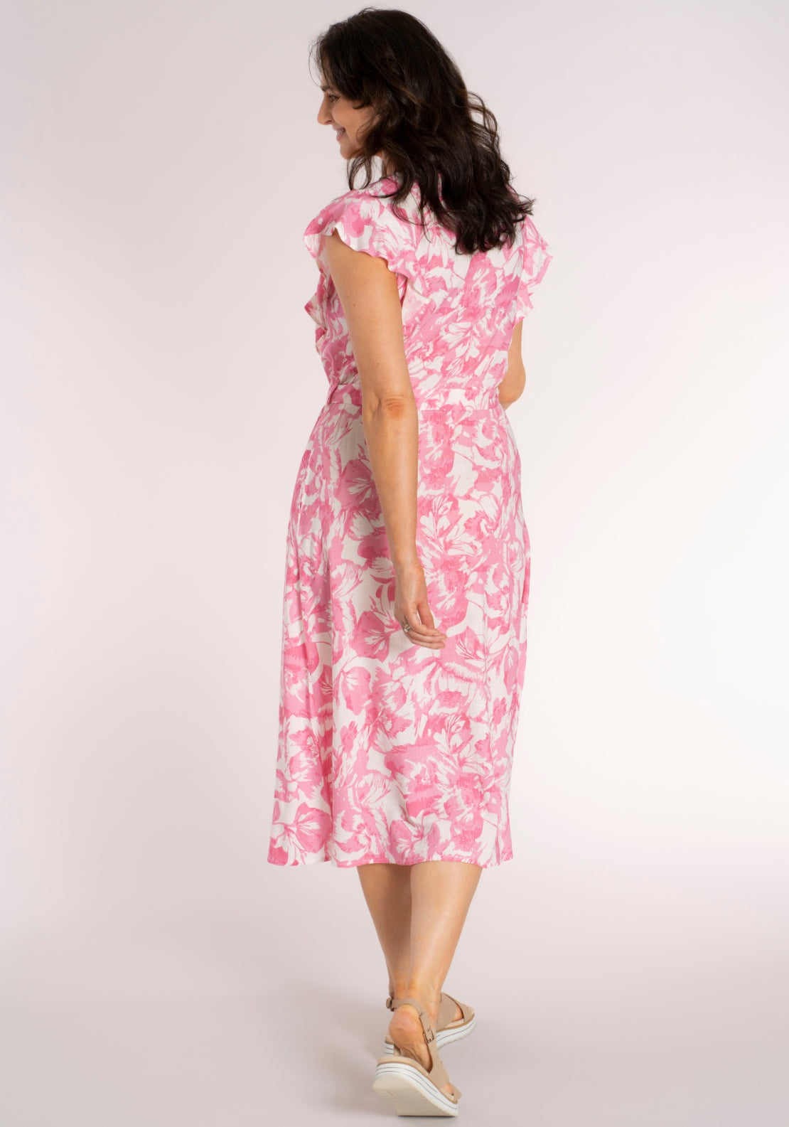 Tea Lane Floral Frill Dress - Pink 2 Shaws Department Stores