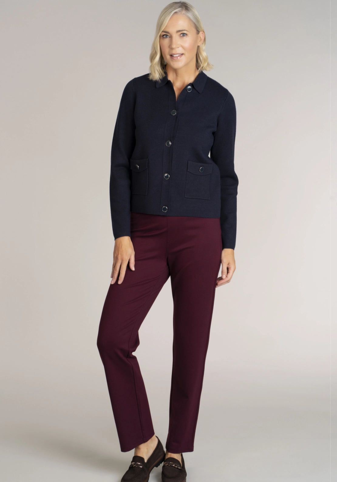 Everyday Button Cardigan - Navy