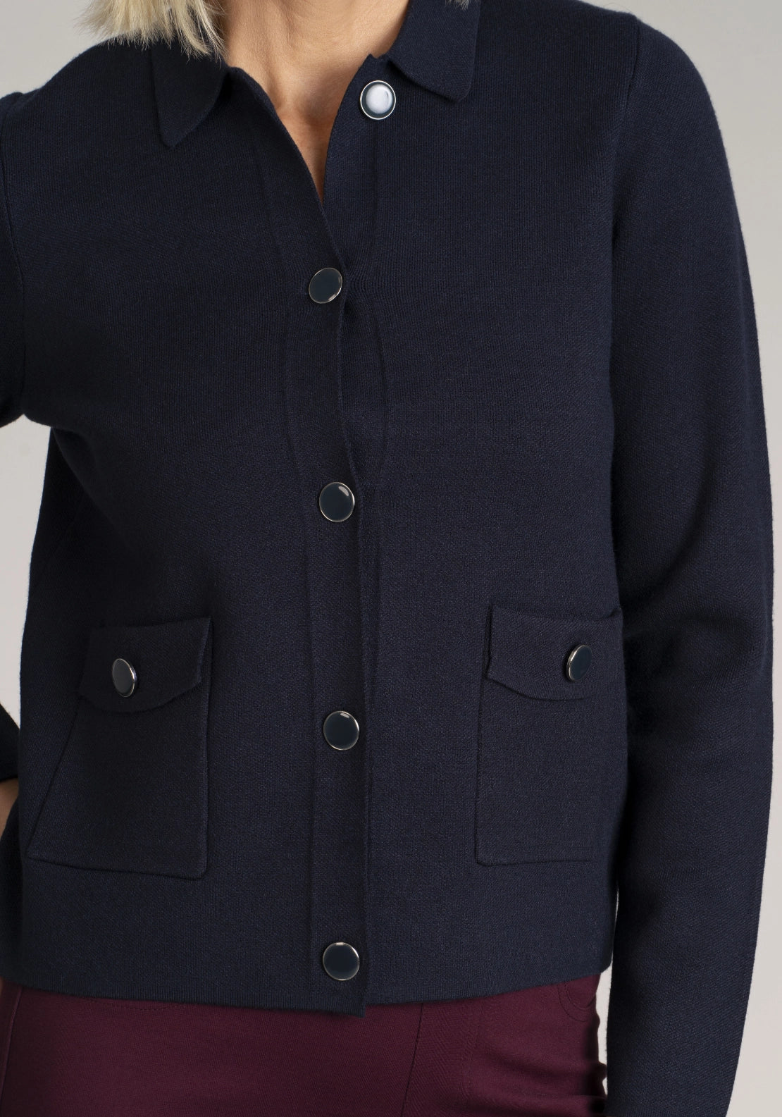 Everyday Button Cardigan - Navy