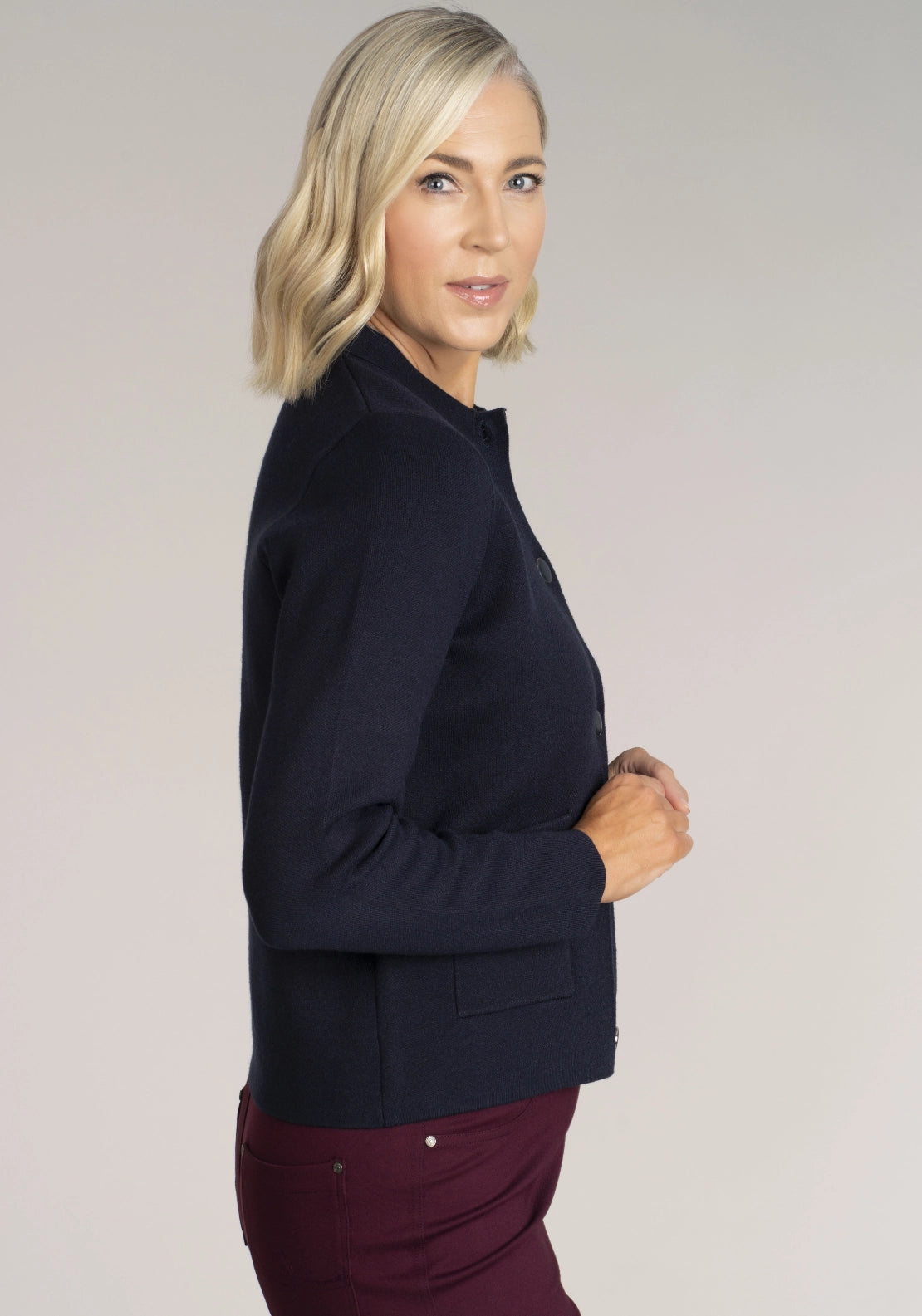 Everyday Button Cardigan - Navy