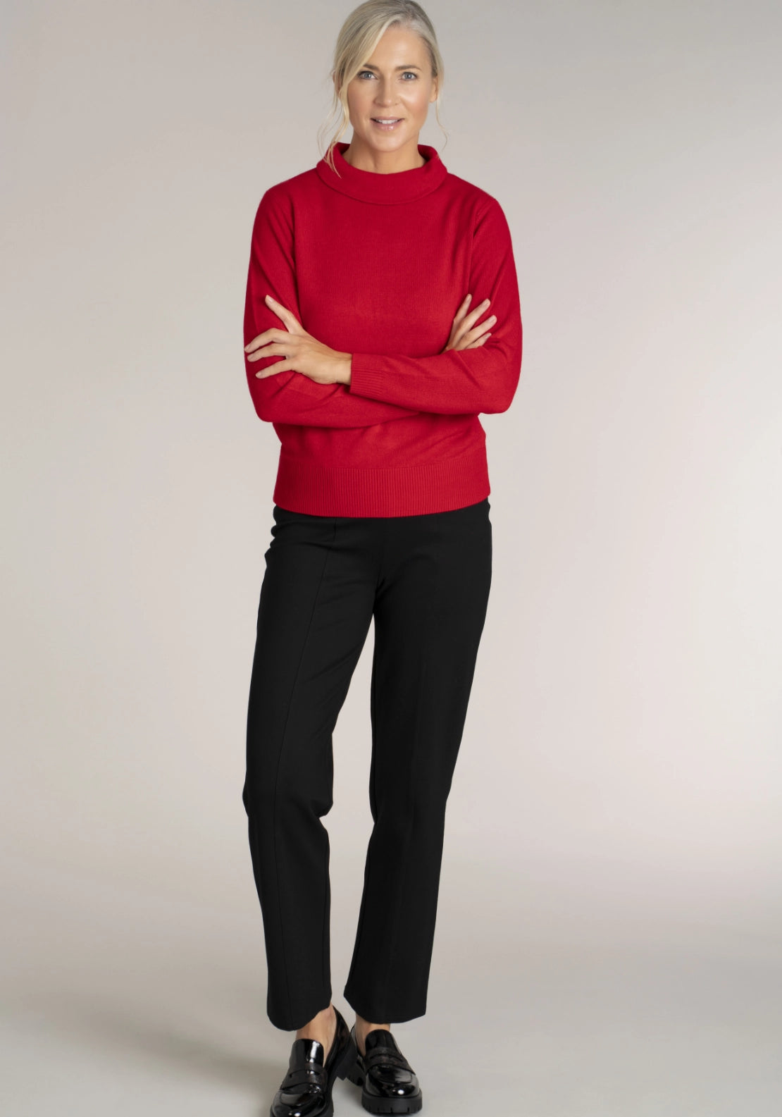 Cashmillon Mini Cowl Jumper - Salsa Red