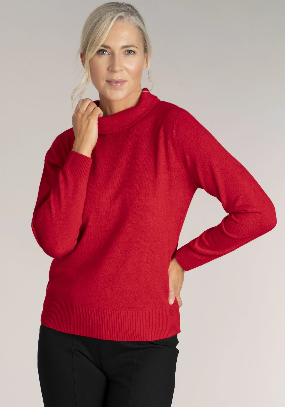 Cashmillon Mini Cowl Jumper - Salsa Red