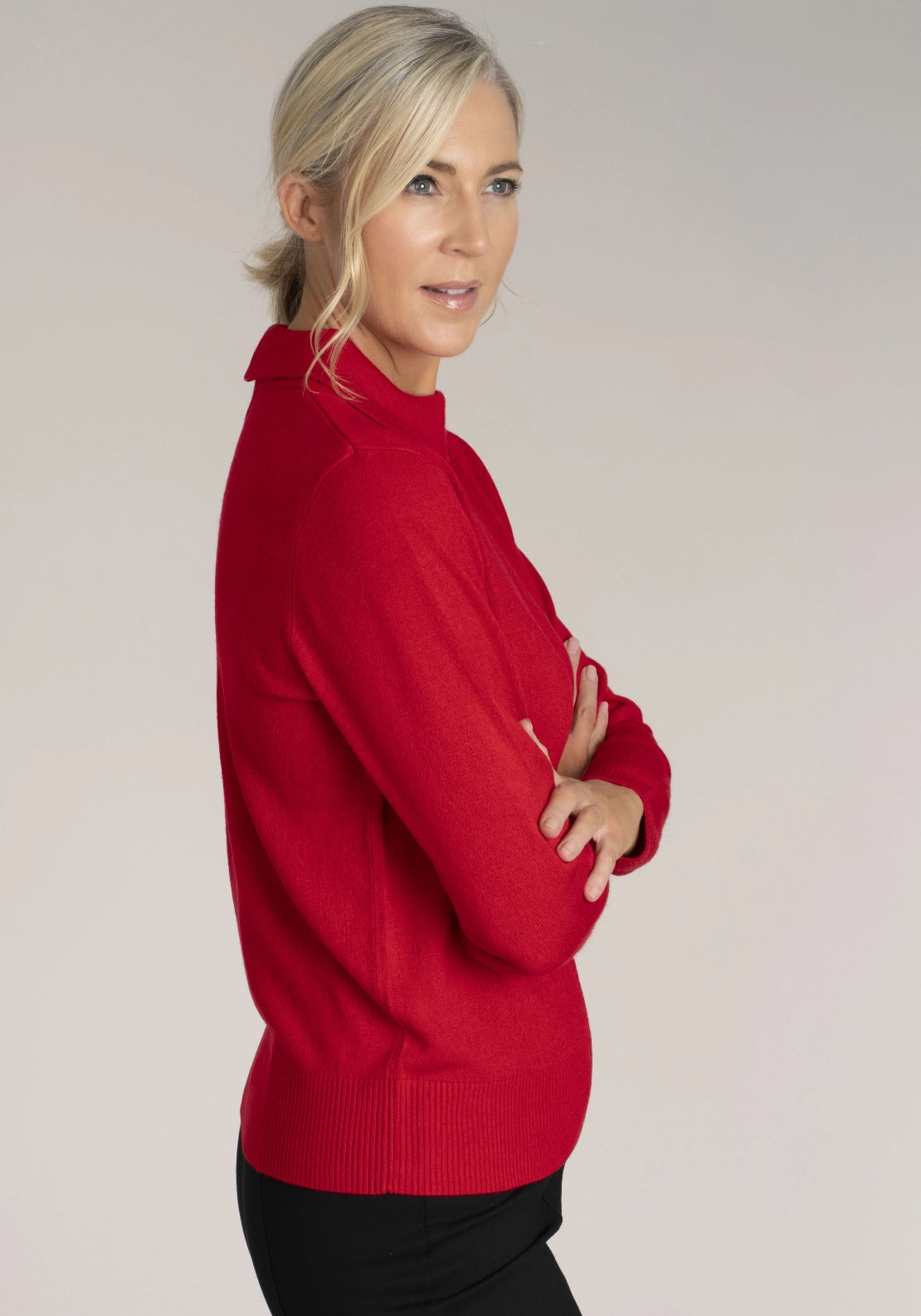 Cashmillon Mini Cowl Jumper - Salsa Red