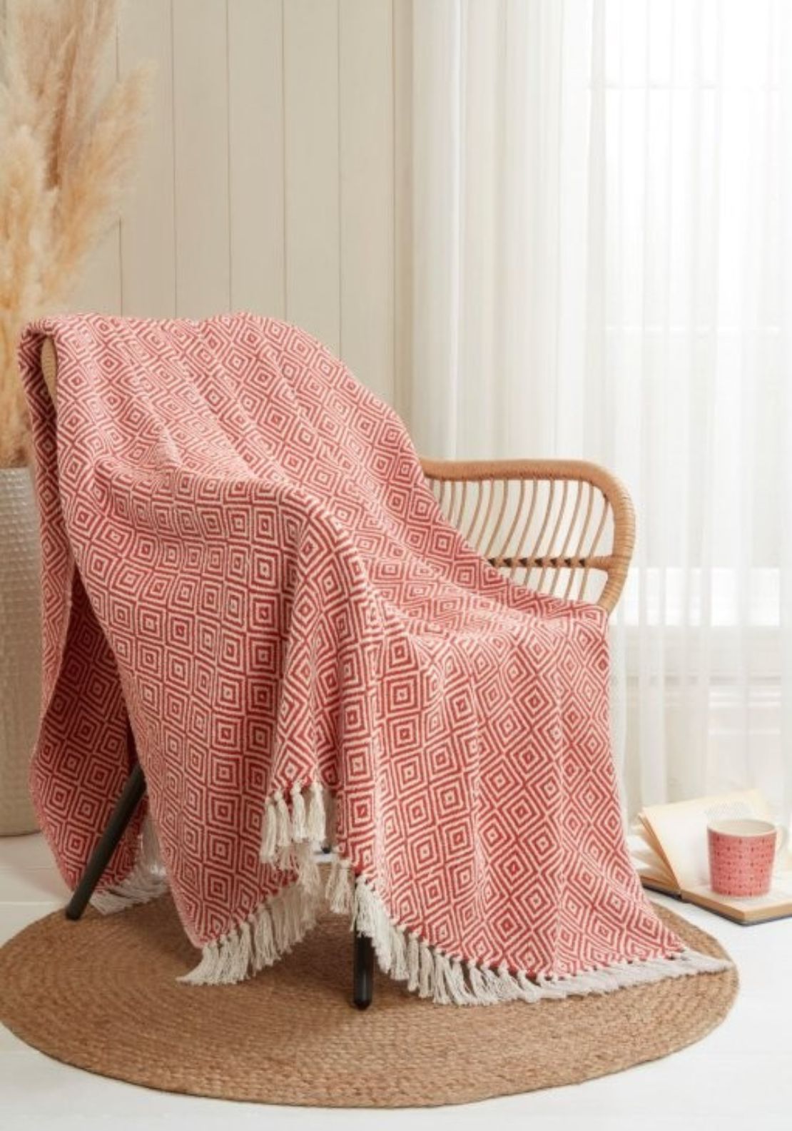 The Home Collection Ascot Throw 180cm x 250cm - Orange 1 Shaws Department Stores