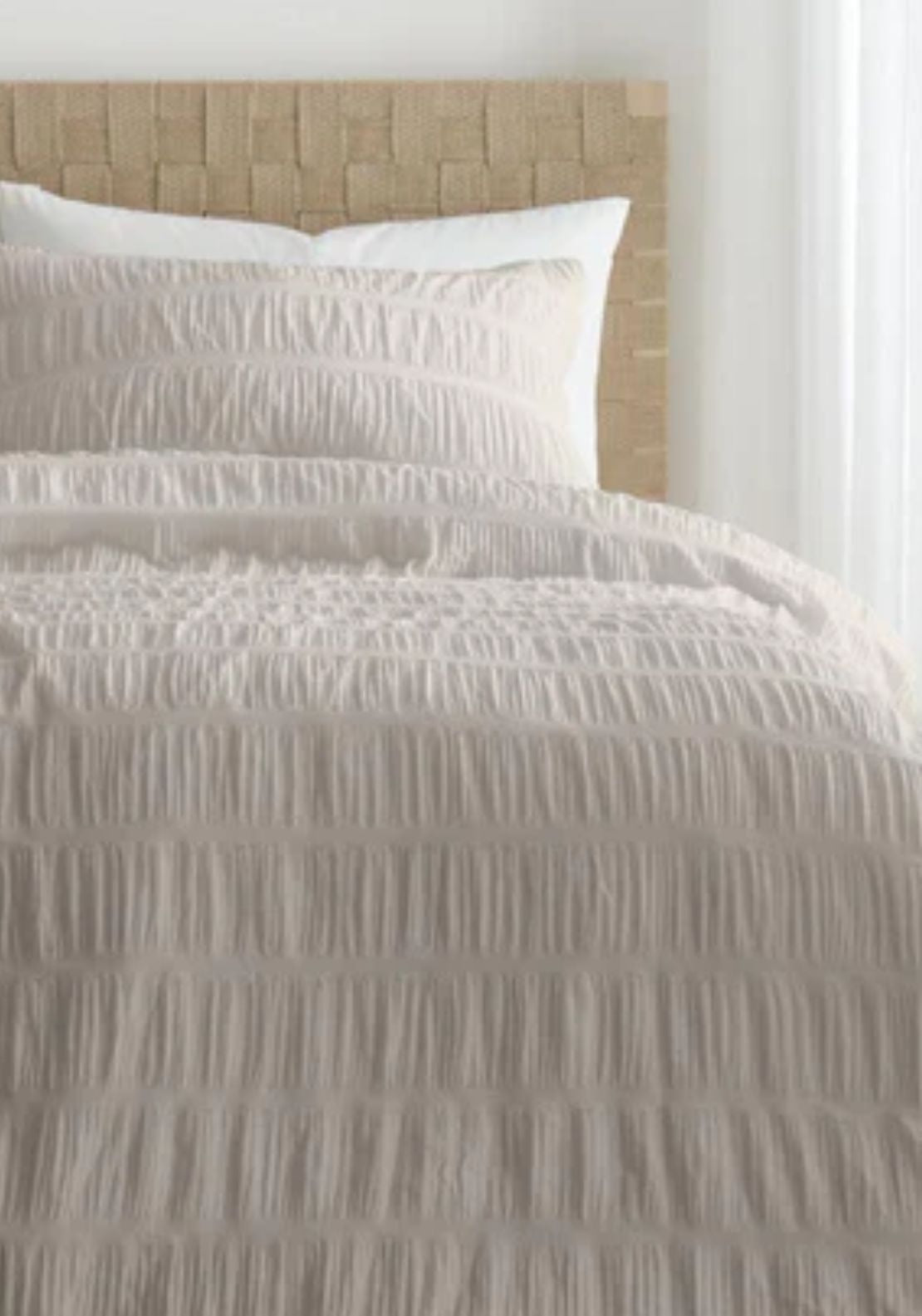 The Home Collection Textured Seersucker Duvet Cover Set - Natural 1 Shaws Department Stores