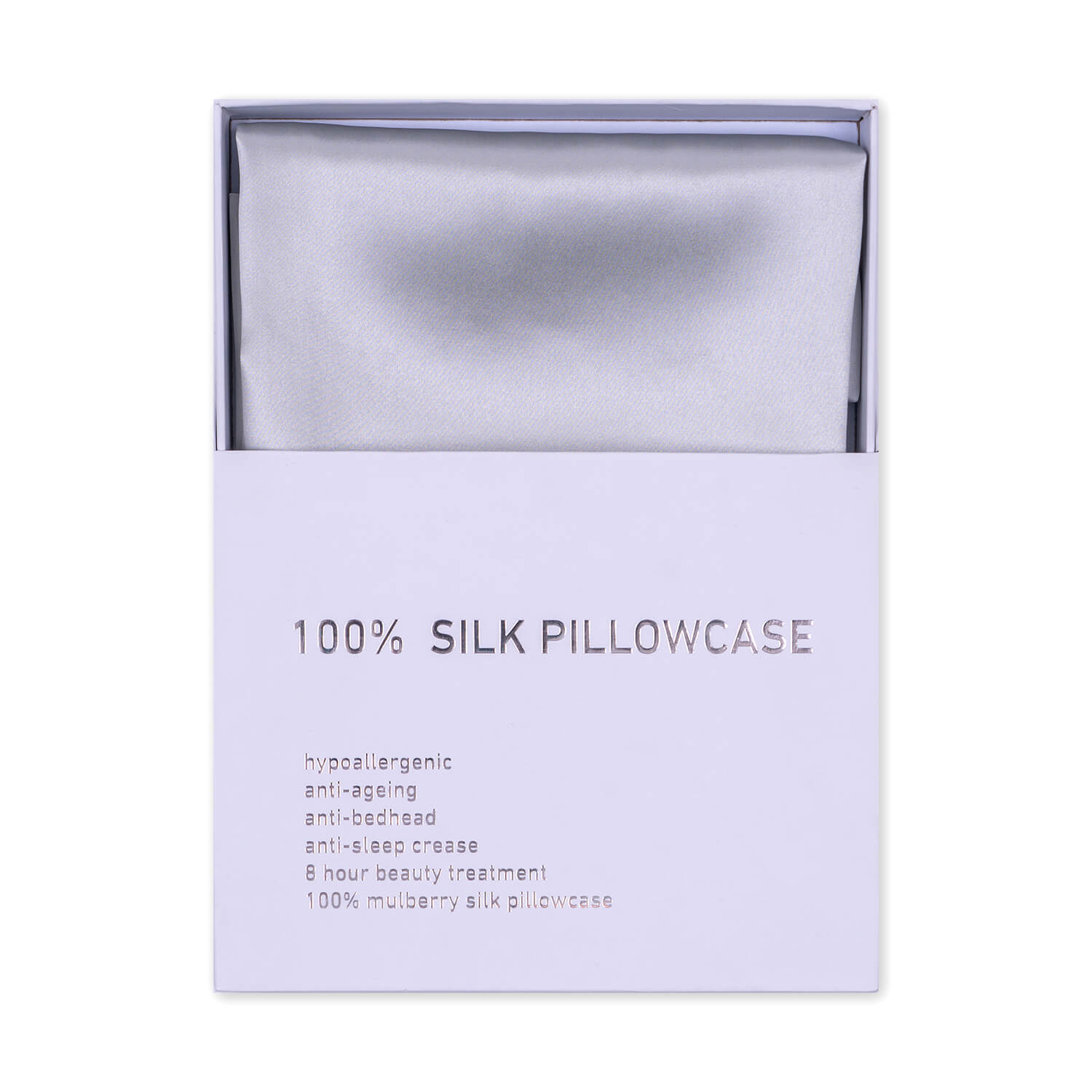 The Home Luxury Collection Luxury 100% Mulberry Silk 19mm Pillowcase -Silver 1 Shaws Department Stores