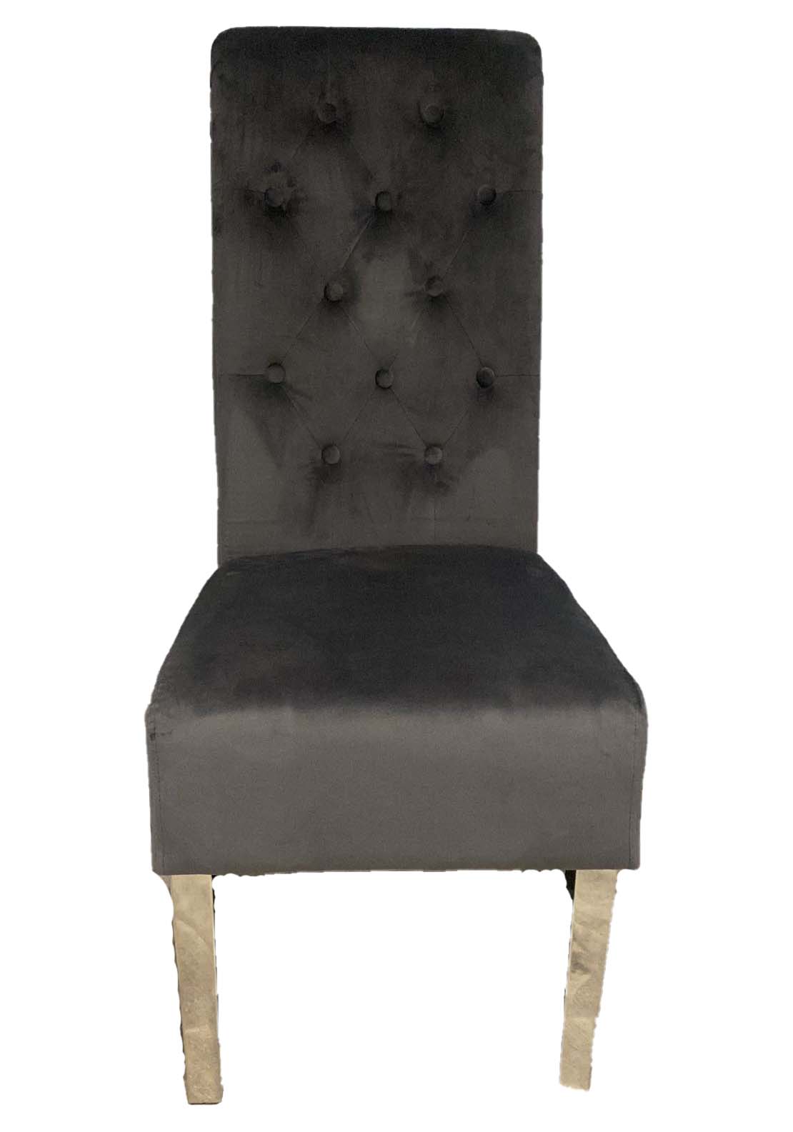 The Home Collection Brooklyn Straight Back Dining Chair - Grey 1 Shaws Department Stores