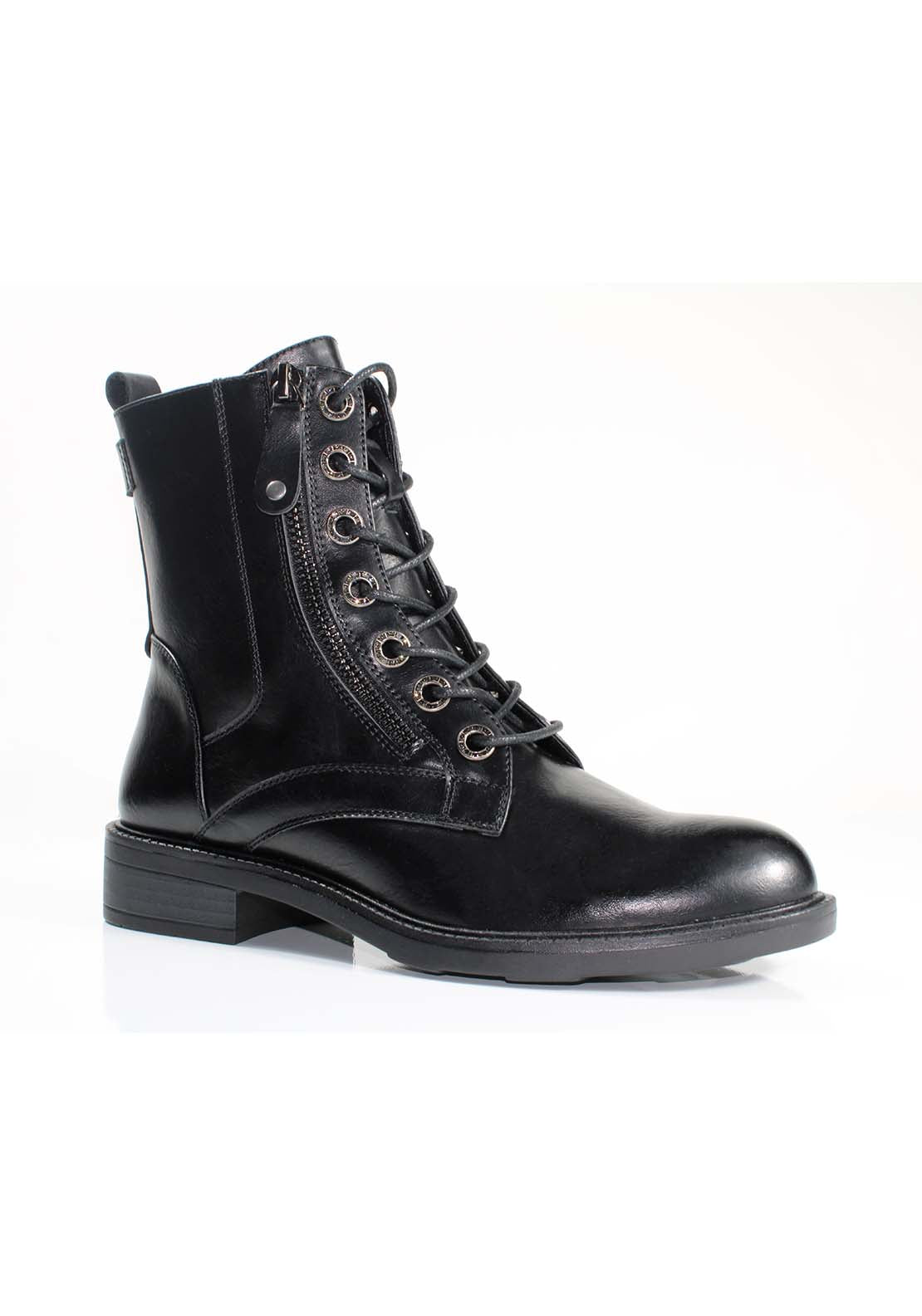 Susst Lace Up Side Zip Boots - Black 1 Shaws Department Stores