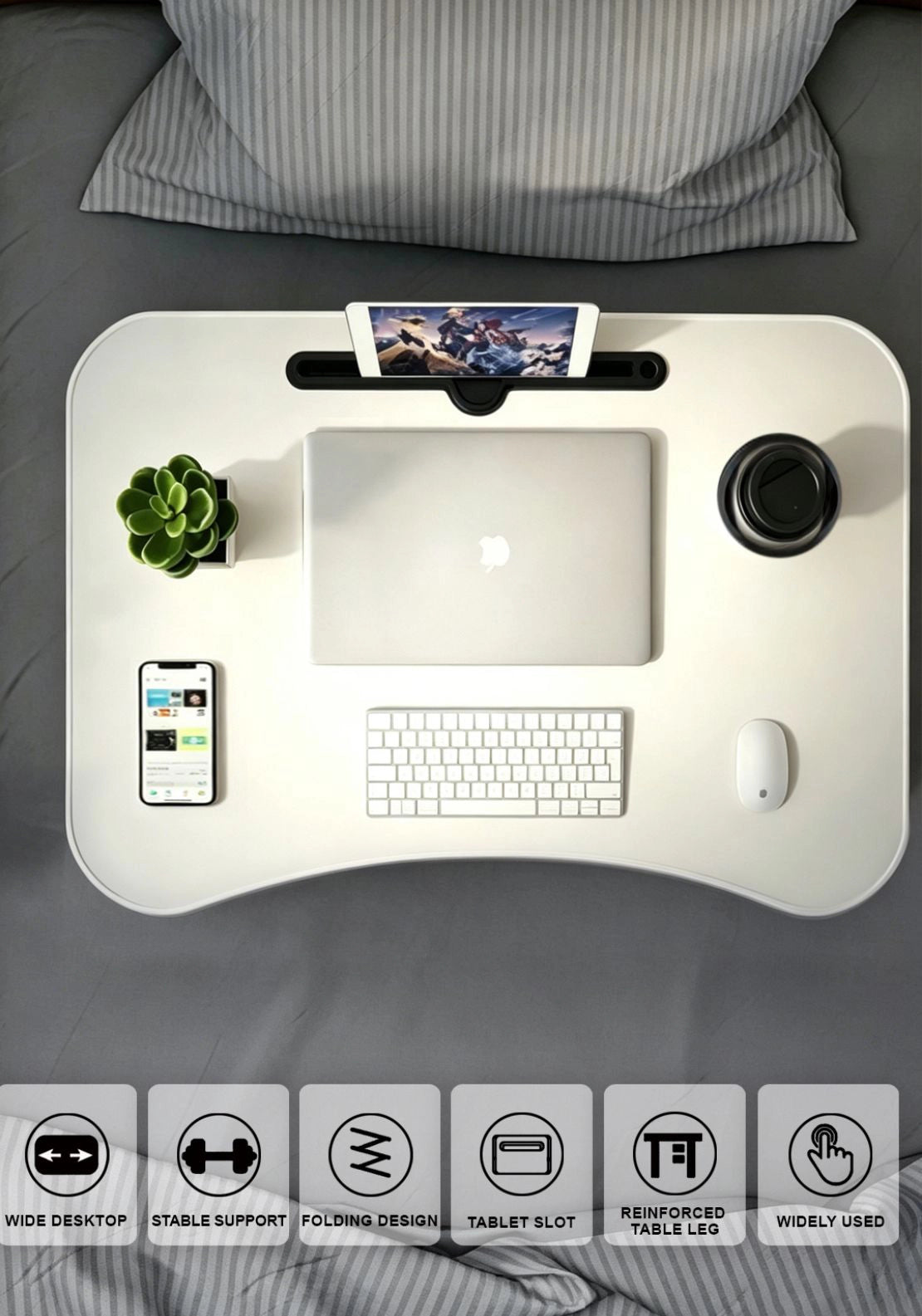 The Home Collection Bed Tray White - White 1 Shaws Department Stores