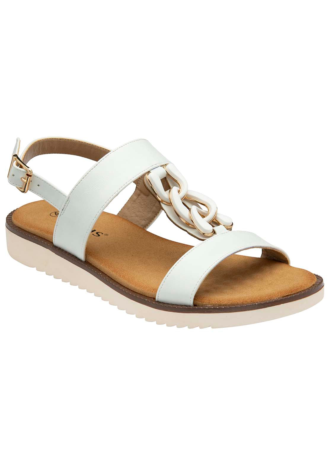 Lotus Joana Sandal - White 3 Shaws Department Stores