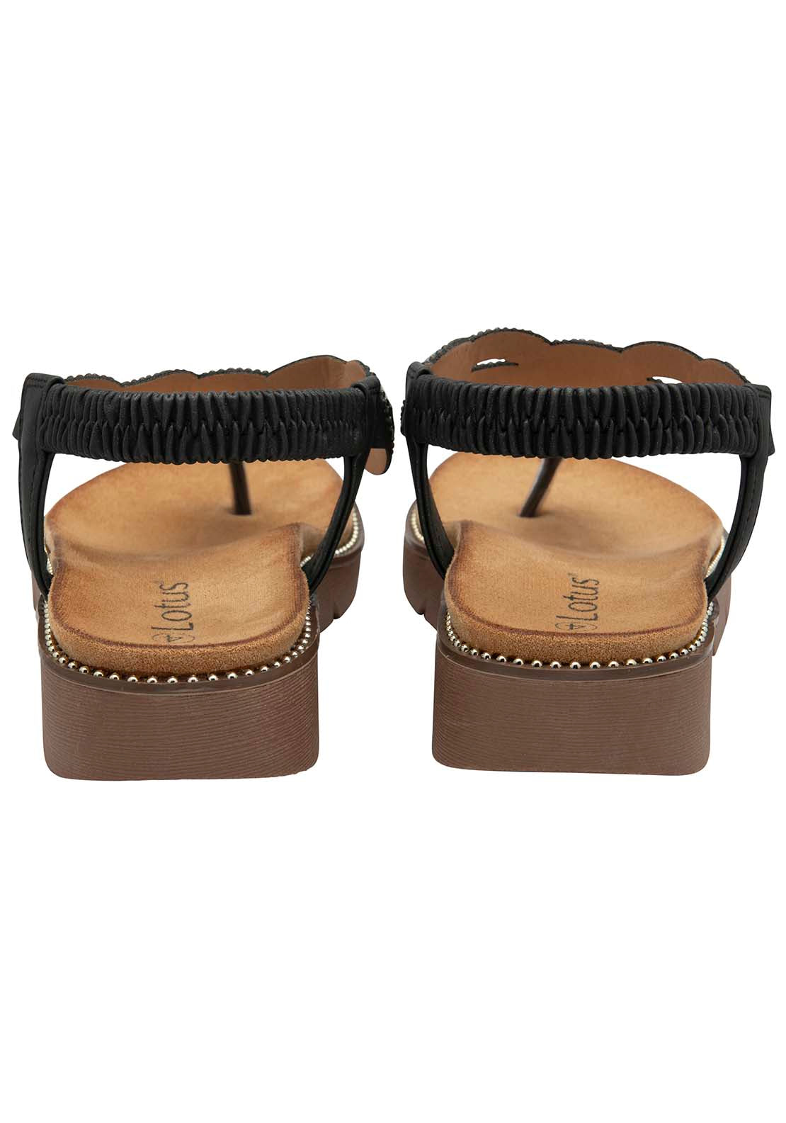 Lotus Alcina Sandal - Black 2 Shaws Department Stores