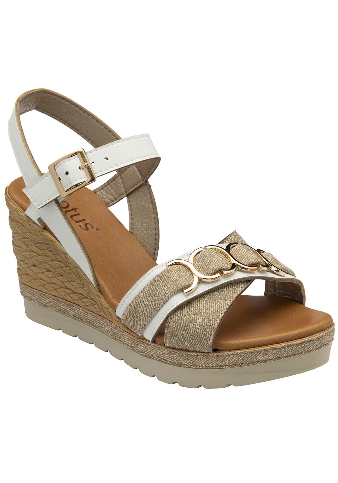 Lotus Solena Sandal - White 3 Shaws Department Stores