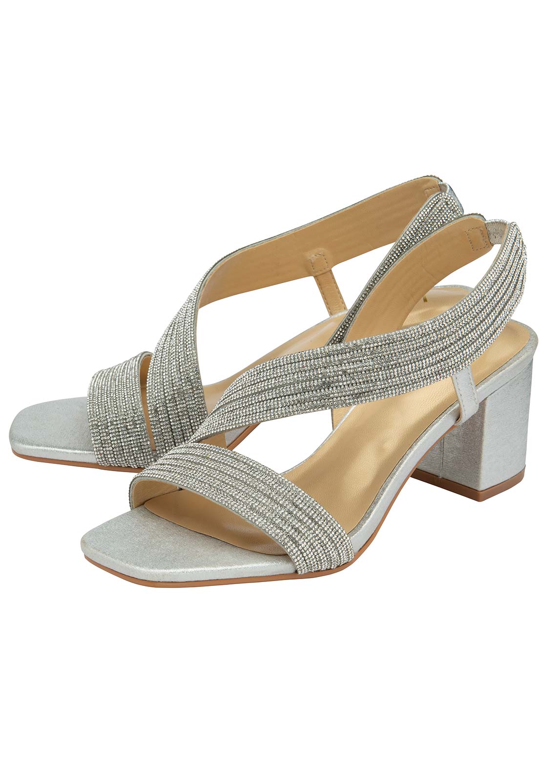 Lotus Galacia Heel Sandal - Silver 1 Shaws Department Stores