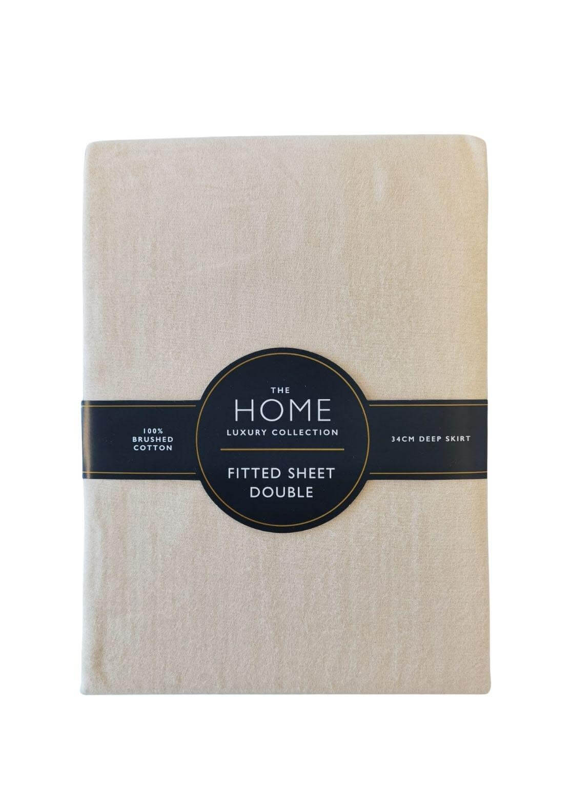 The Home Luxury Collection Deep Fitted Brushed Cotton Sheet - Sand 1 Shaws Department Stores