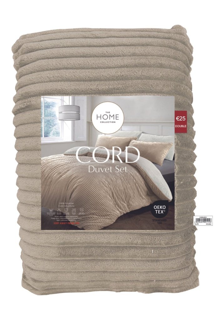  The Home Collection Cord Duvet Cover - Taupe 2 Shaws Department Stores
