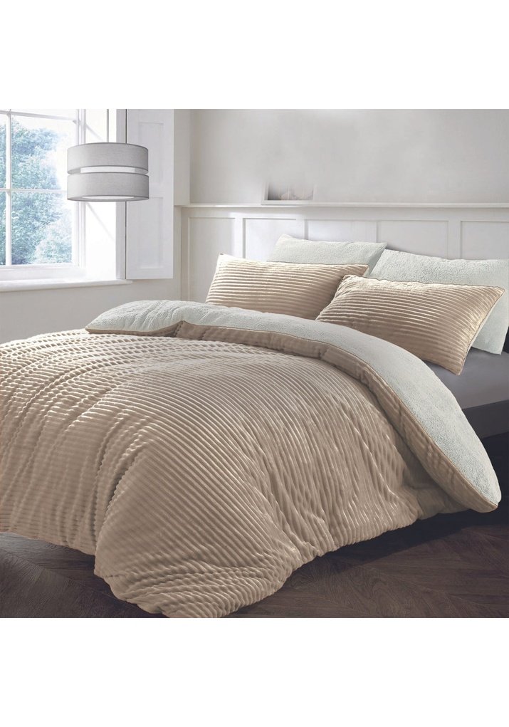  The Home Collection Cord Duvet Cover - Taupe 1 Shaws Department Stores