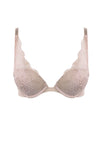 Refined Glamour Cleavage Triangle Under Wire Padded Bra - Creamy Pearl