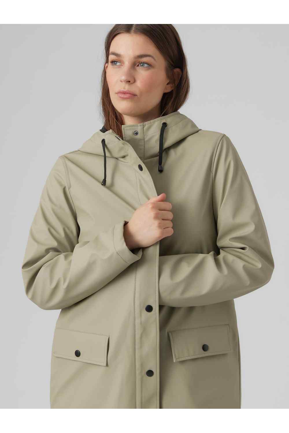 Vero Moda Mvasta Rain Coat - Dark Green 3 Shaws Department Stores