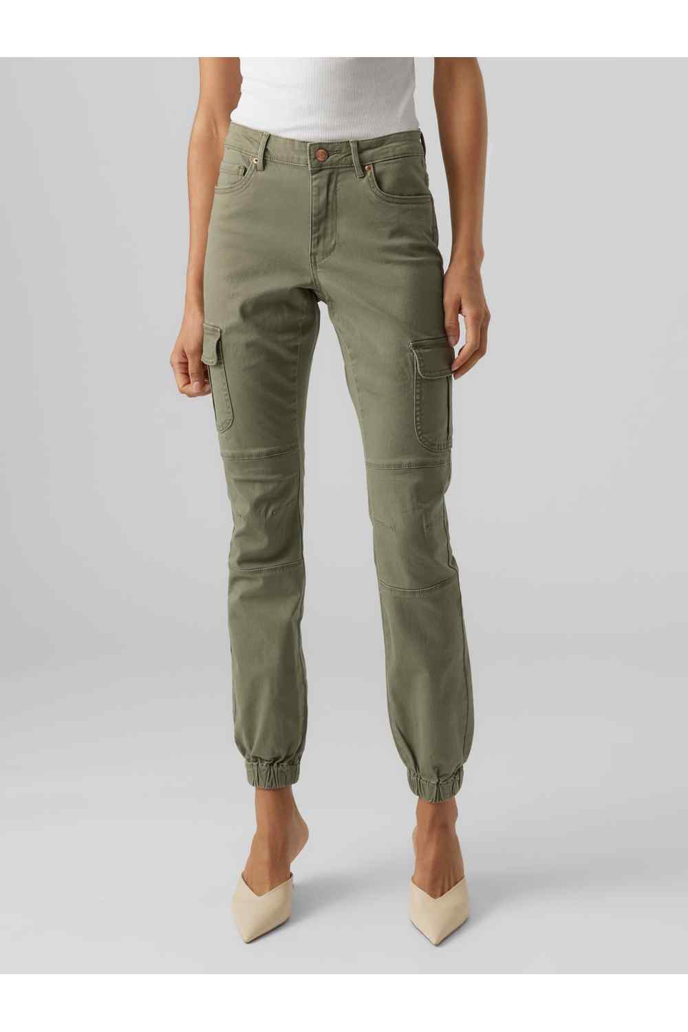 Vero Moda Ivy Cargo Pant - Green 1 Shaws Department Stores