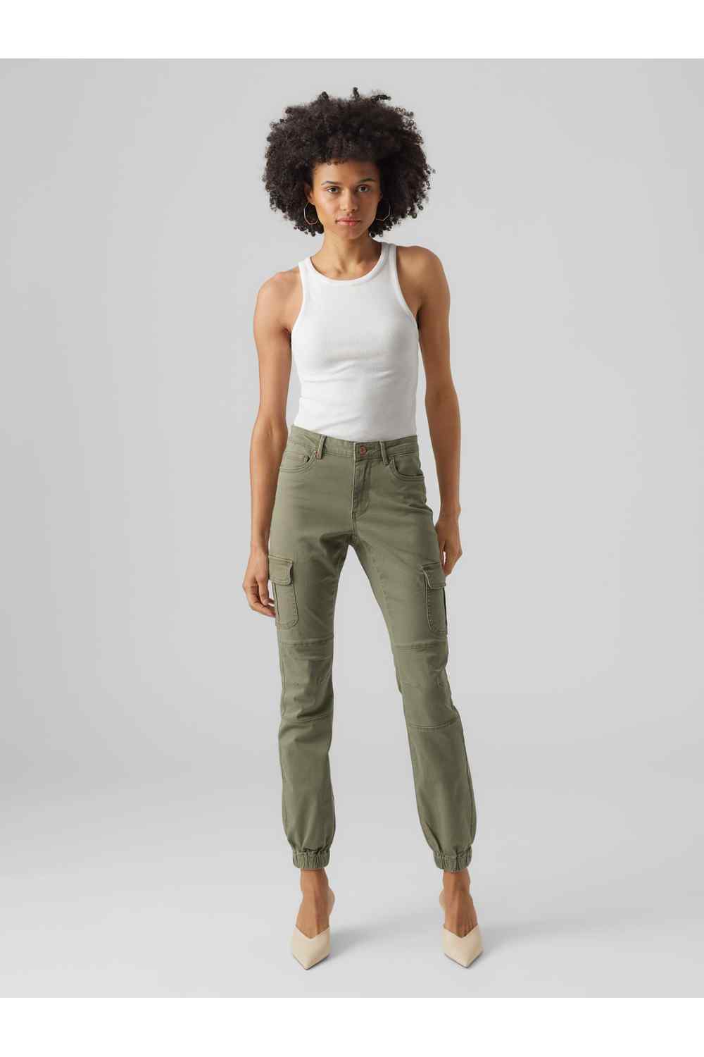 Vero Moda Ivy Cargo Pant - Green 5 Shaws Department Stores
