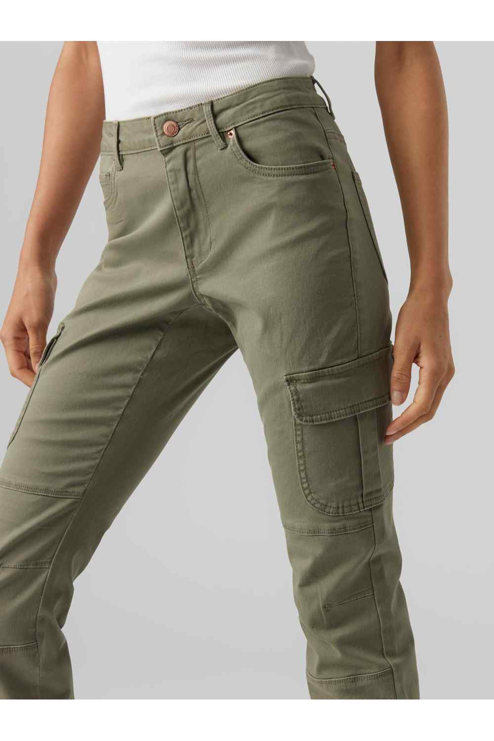 Vero Moda Ivy Cargo Pant - Green 2 Shaws Department Stores