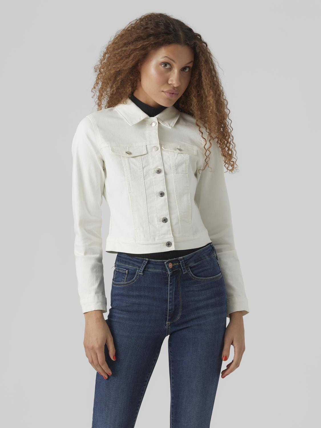 Vero Moda Wild Soya Denim Jacket - White 1 Shaws Department Stores