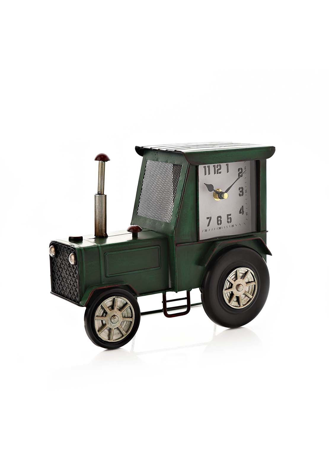 Hometime Mantel Clock - Dark Green Tractor 1 Shaws Department Stores