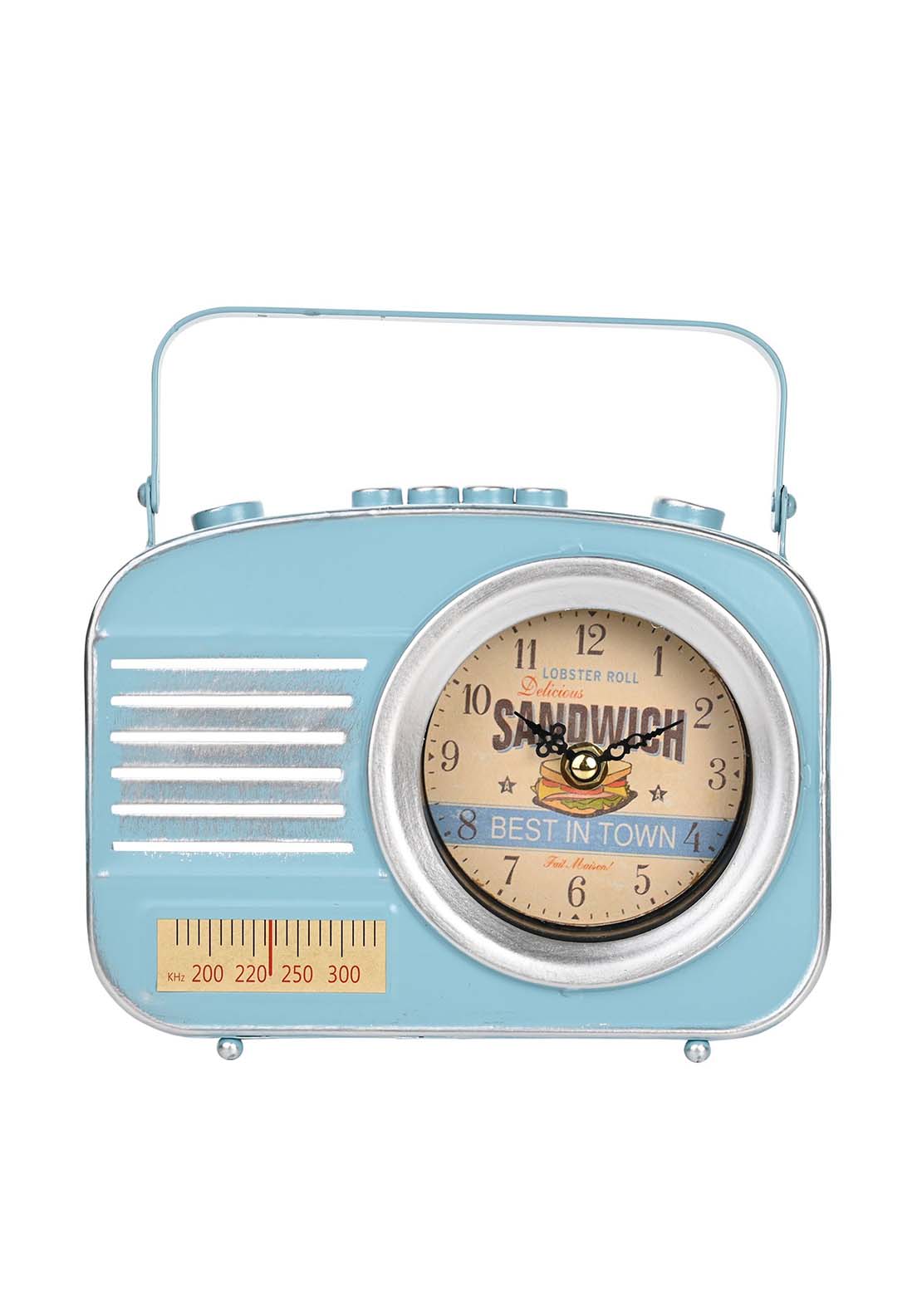 Hometime Metal Mantel Clock - Retro Radio 1 Shaws Department Stores