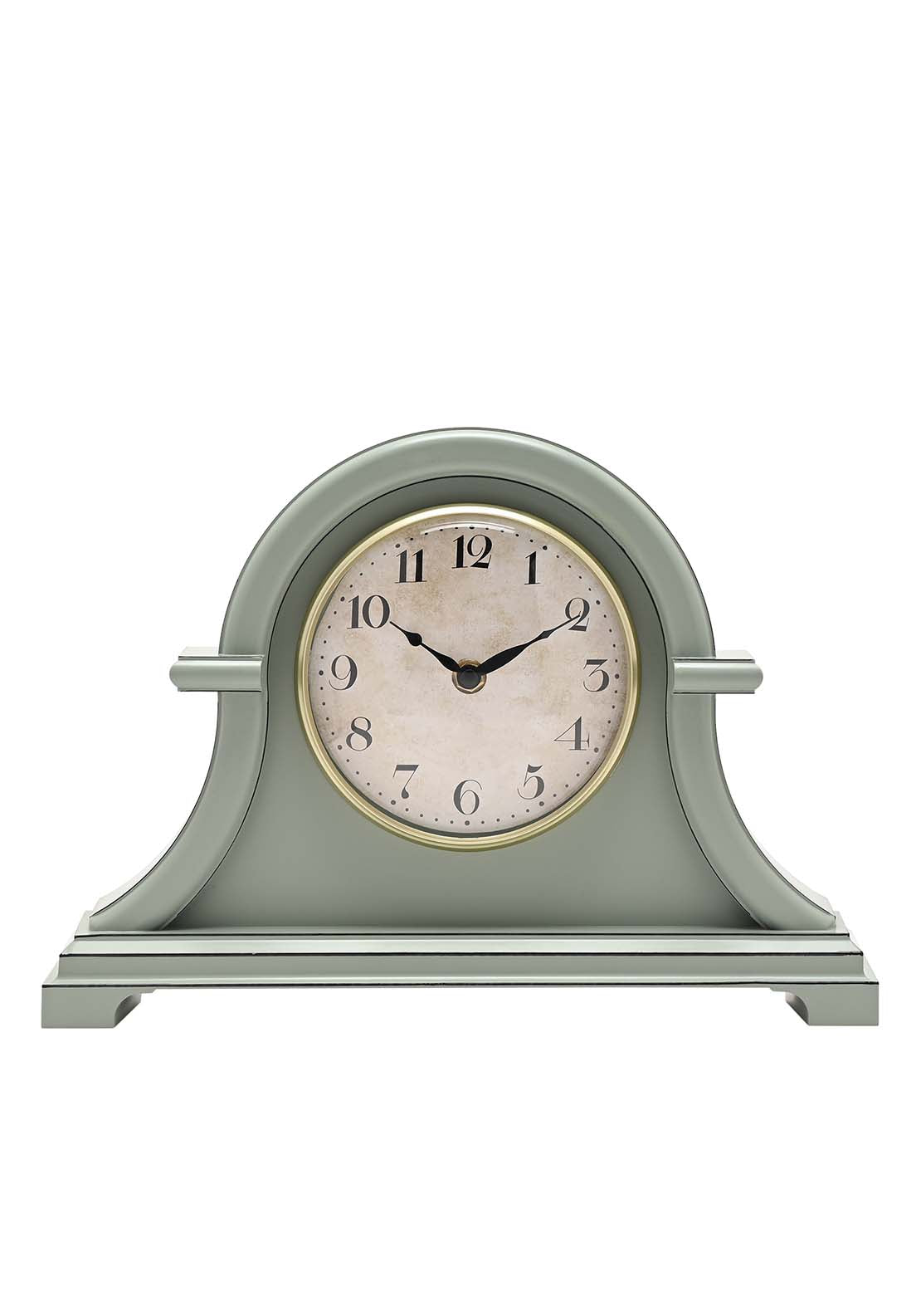 Hometime Broken Arch Mantel Clock Sage Green 1 Shaws Department Stores