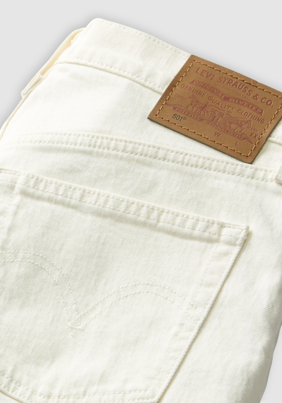 Levis 501 Crop Jeans - White 4 Shaws Department Stores
