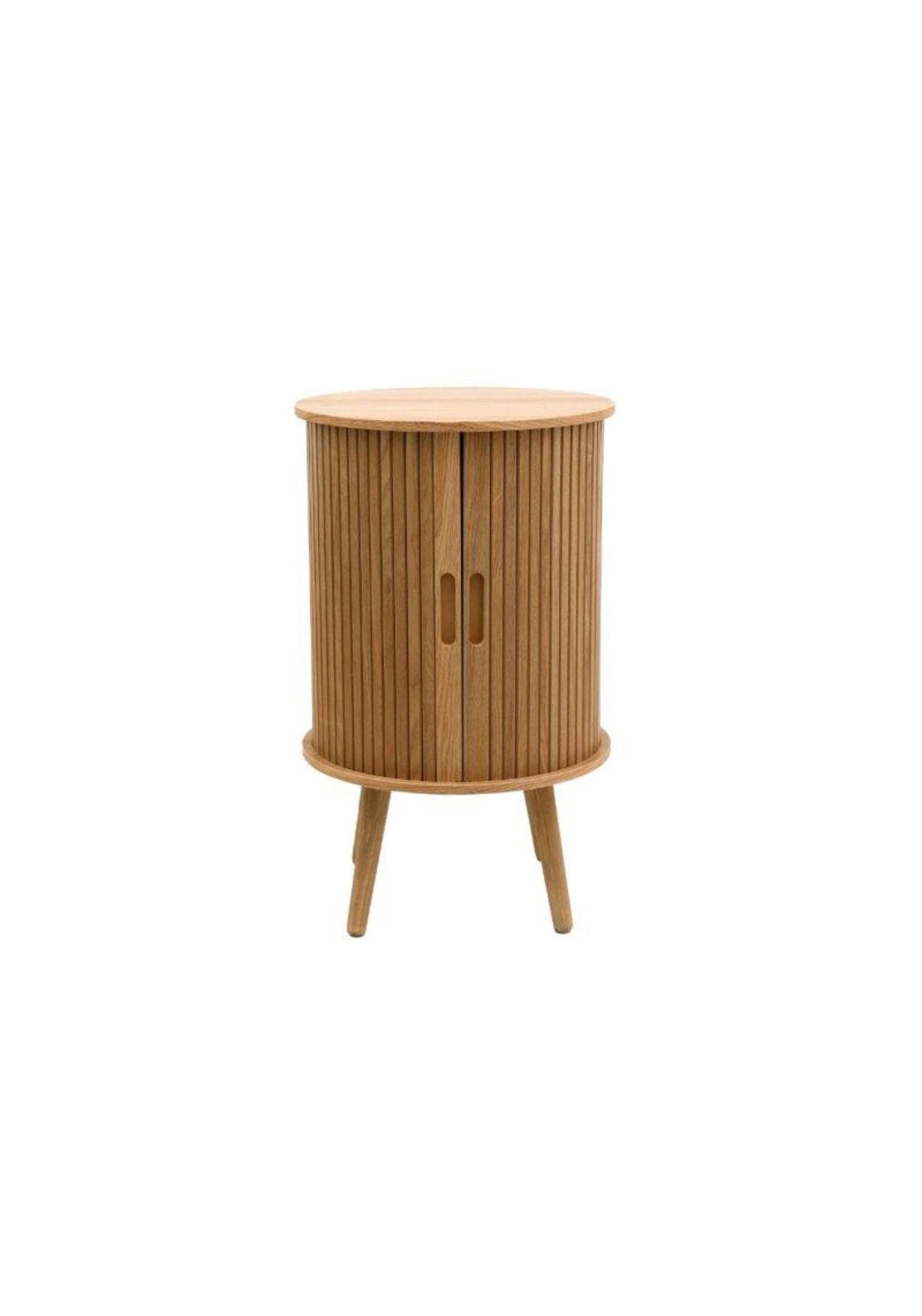 Round Sliding Door Cabinet - Beige