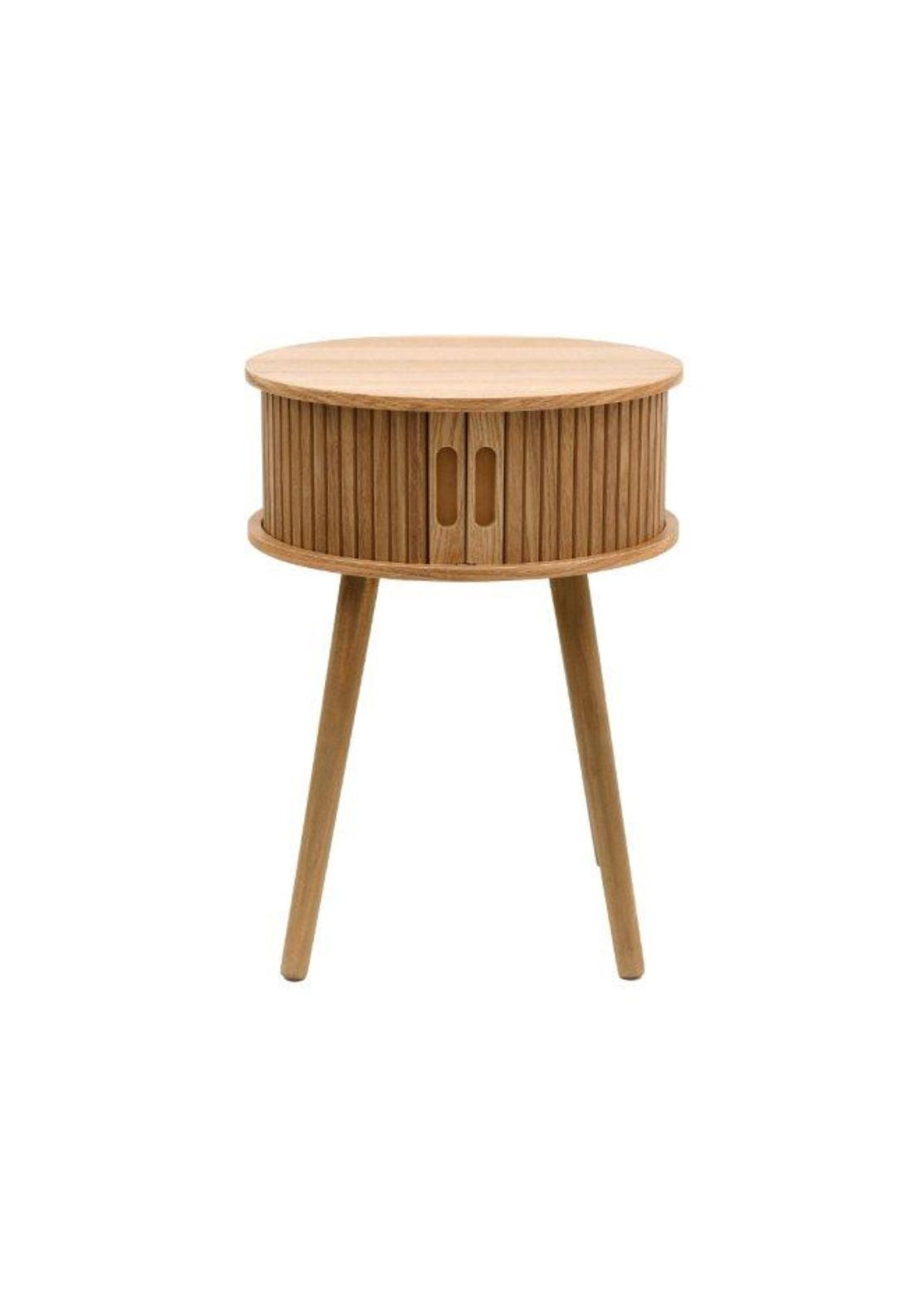 The Home Collection Round Slide Door Side Table - Wood 1 Shaws Department Stores