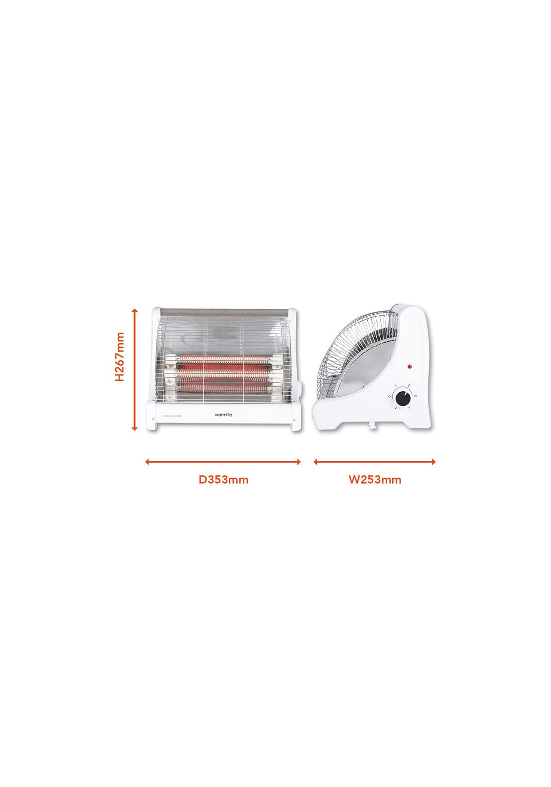 Warmlite Radiant 2 Bar Heater | WL42008N - Black 3 Shaws Department Stores
