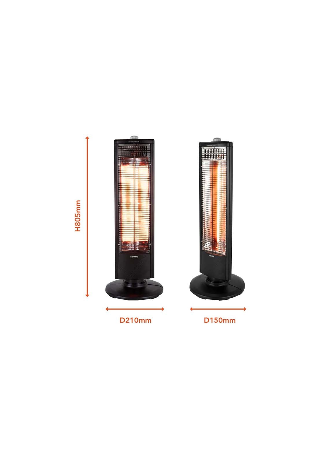 Warmlite 1000W Carbon Infrared Heater | Wl42013 - Black 3 Shaws Department Stores