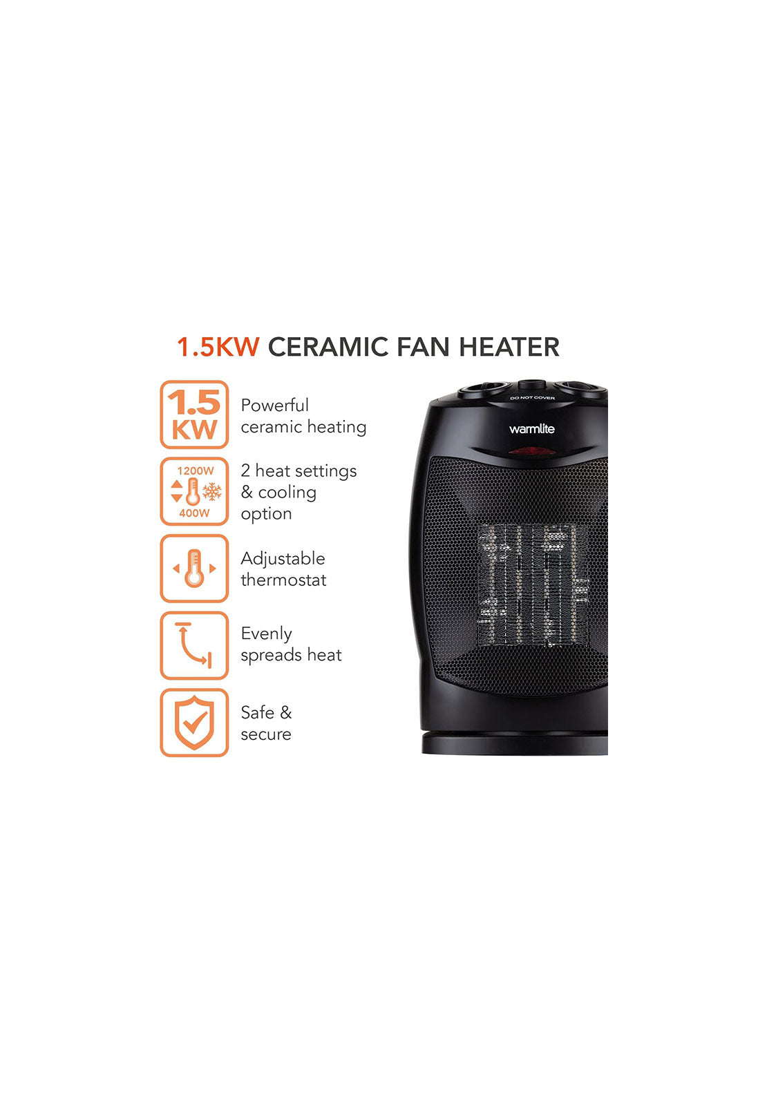 Warmlite Warmlite Ceramic Fan Heater | WL44005 5 Shaws Department Stores