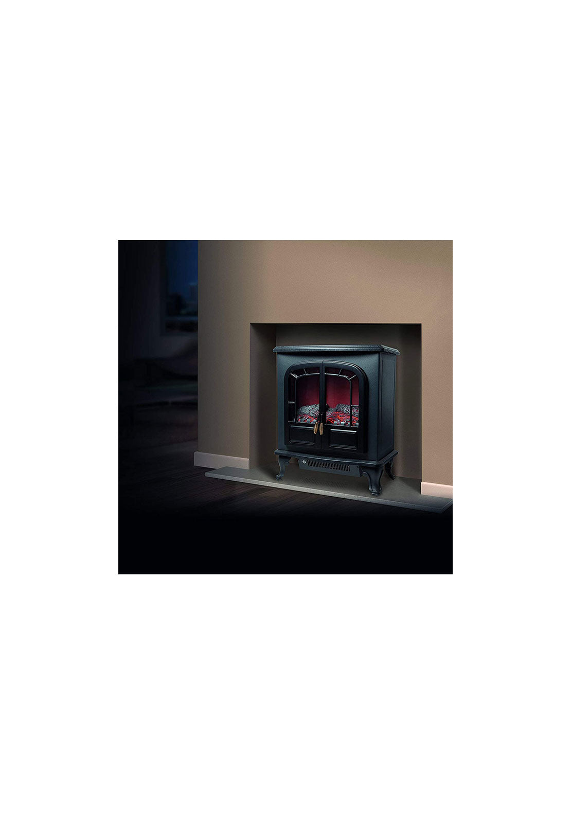 Warmlite Wingham 2Kw Electric Double Door Fire Stove | WL46019 - Black 2 Shaws Department Stores
