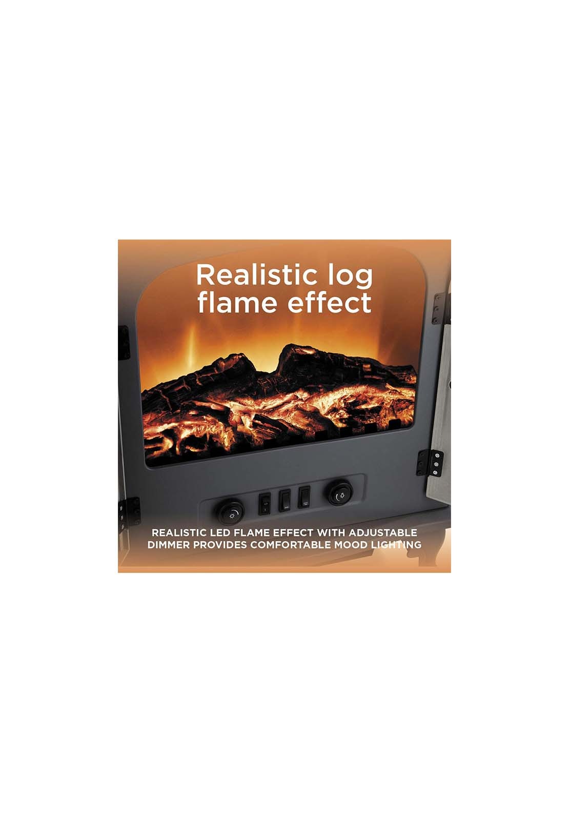 Warmlite Mable 2KW Compact Electric Stove Fire | WL46019G - Grey 5 Shaws Department Stores