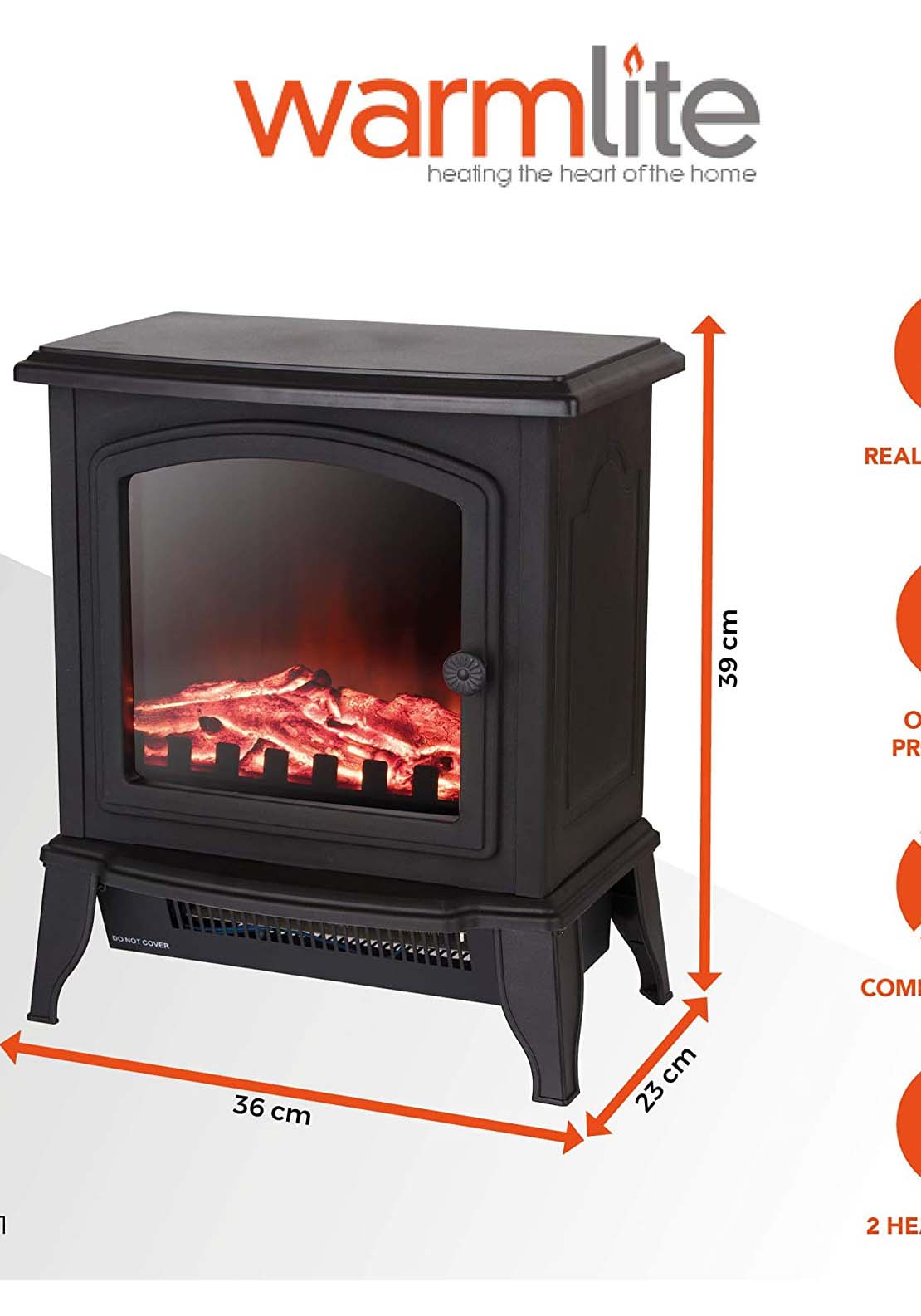 Warmlite Mable Compact Stove Fire | WL46021 - Black 1 Shaws Department Stores