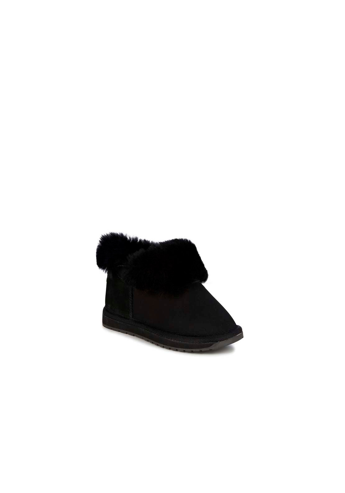 Emu Slippers Platinum Mintaro - Black 1 Shaws Department Stores