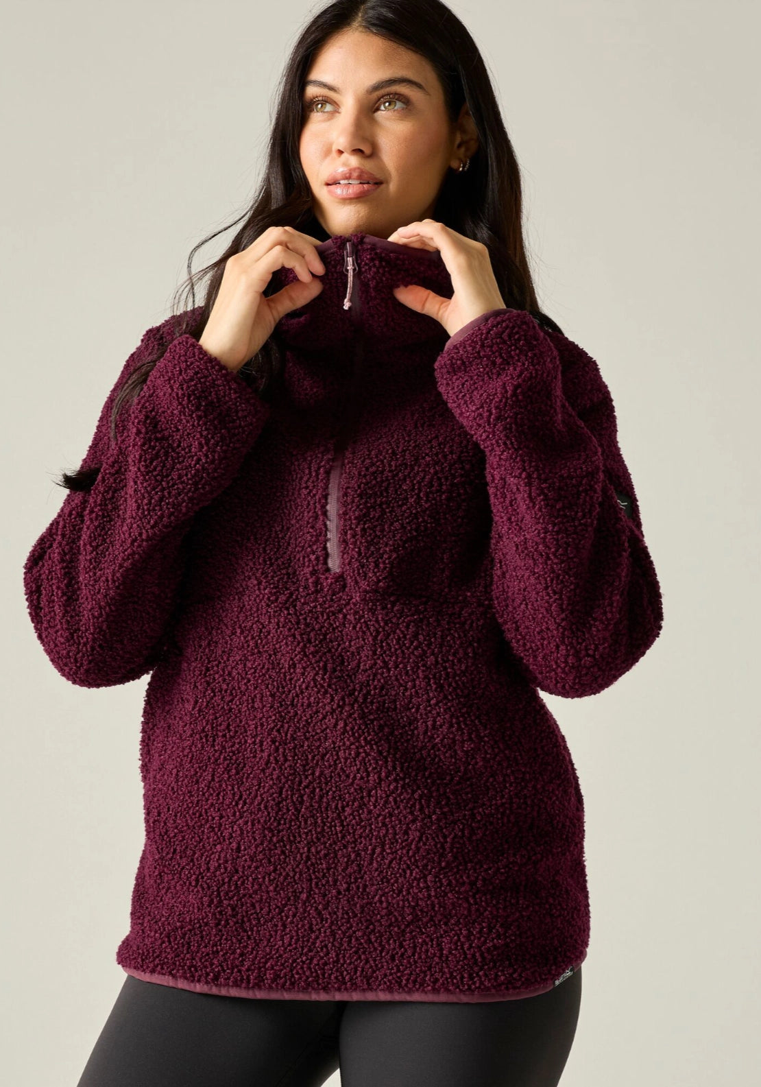Elindra Water Repellent Half Zip Fleece - Fig