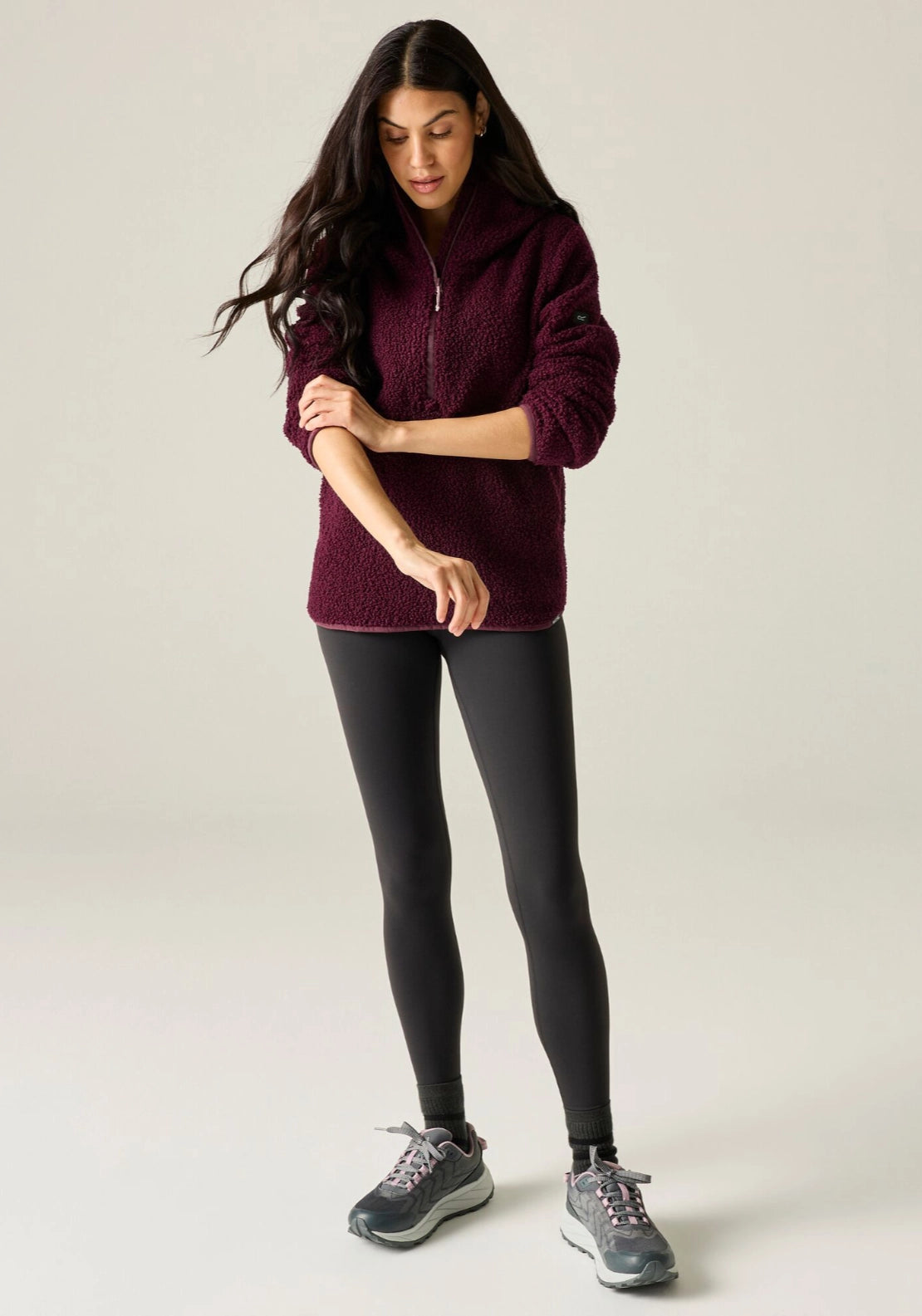 Elindra Water Repellent Half Zip Fleece - Fig