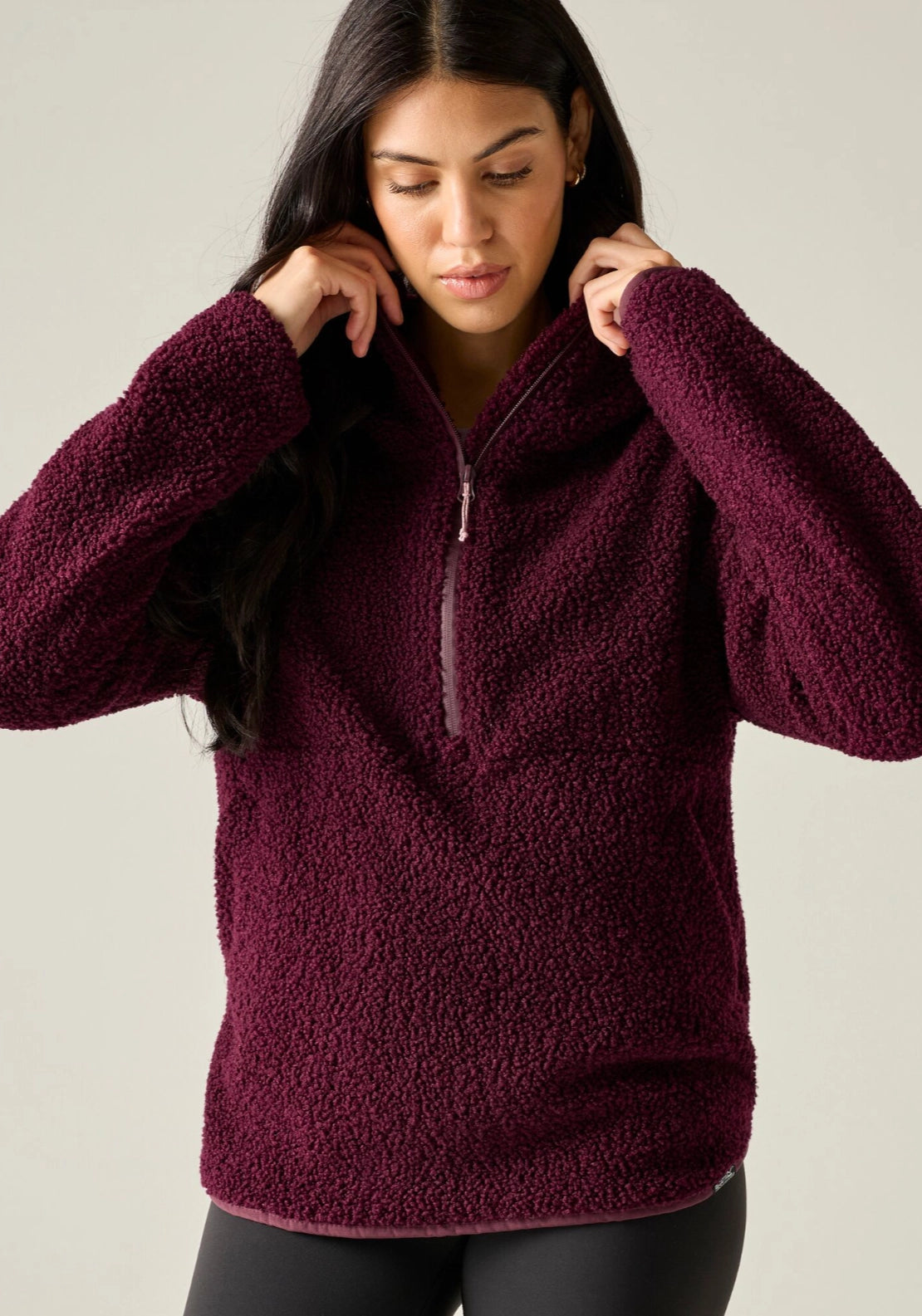 Elindra Water Repellent Half Zip Fleece - Fig