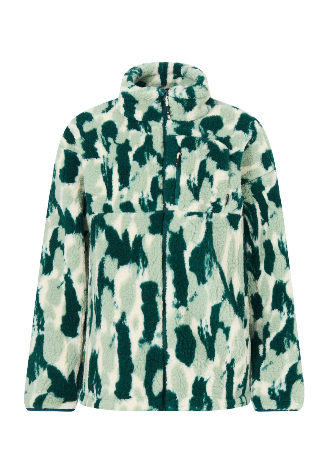 Roswind Water Resistant Full Zip Fleece - Pine Brush Stroke