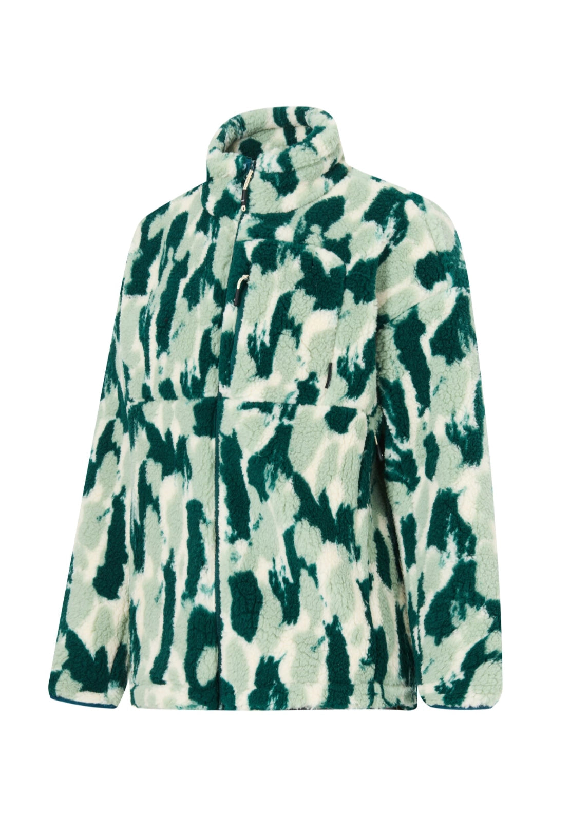 Roswind Water Resistant Full Zip Fleece - Pine Brush Stroke